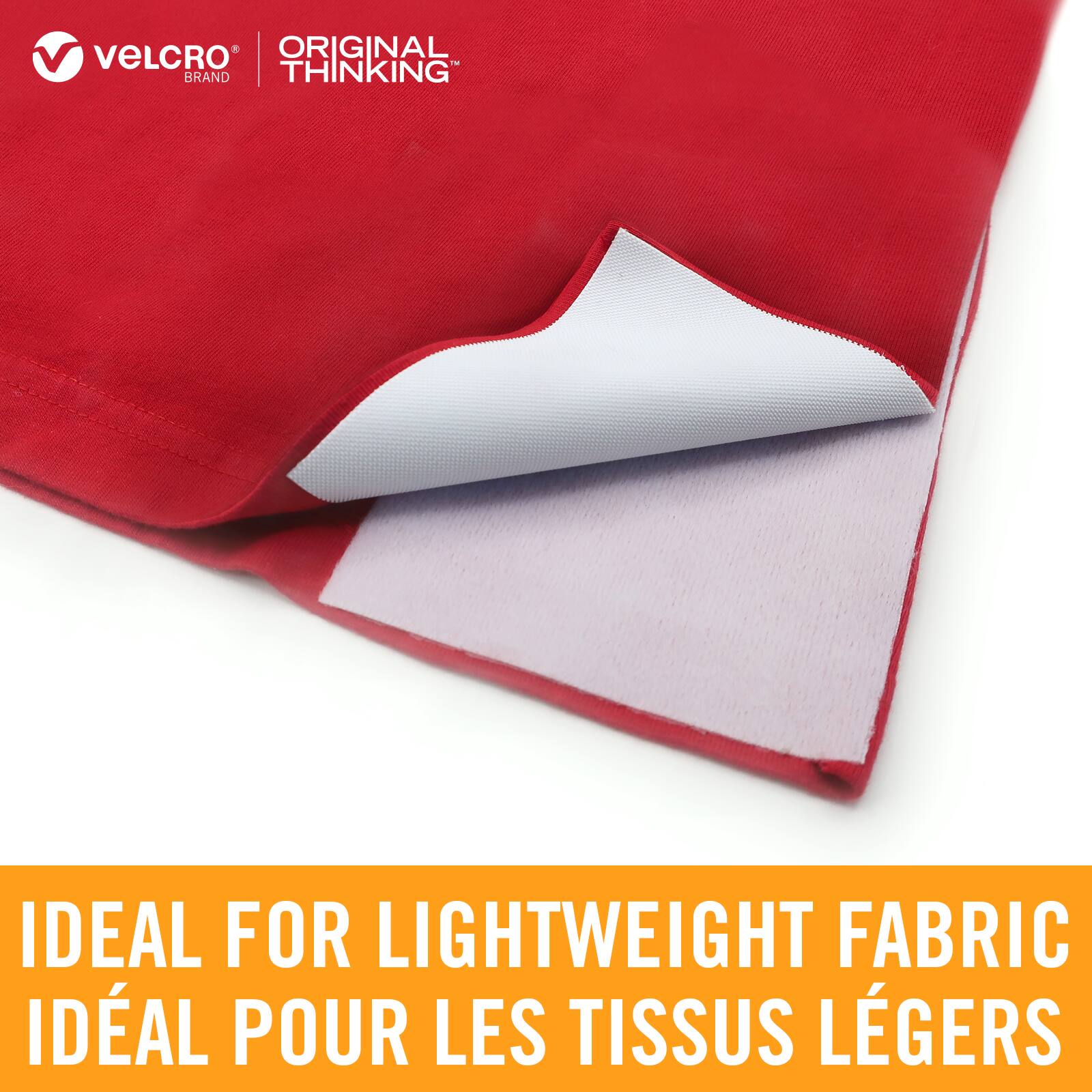 VELCRO® Brand Sleek & Thin™ White Stick On Fastener Rectangle
