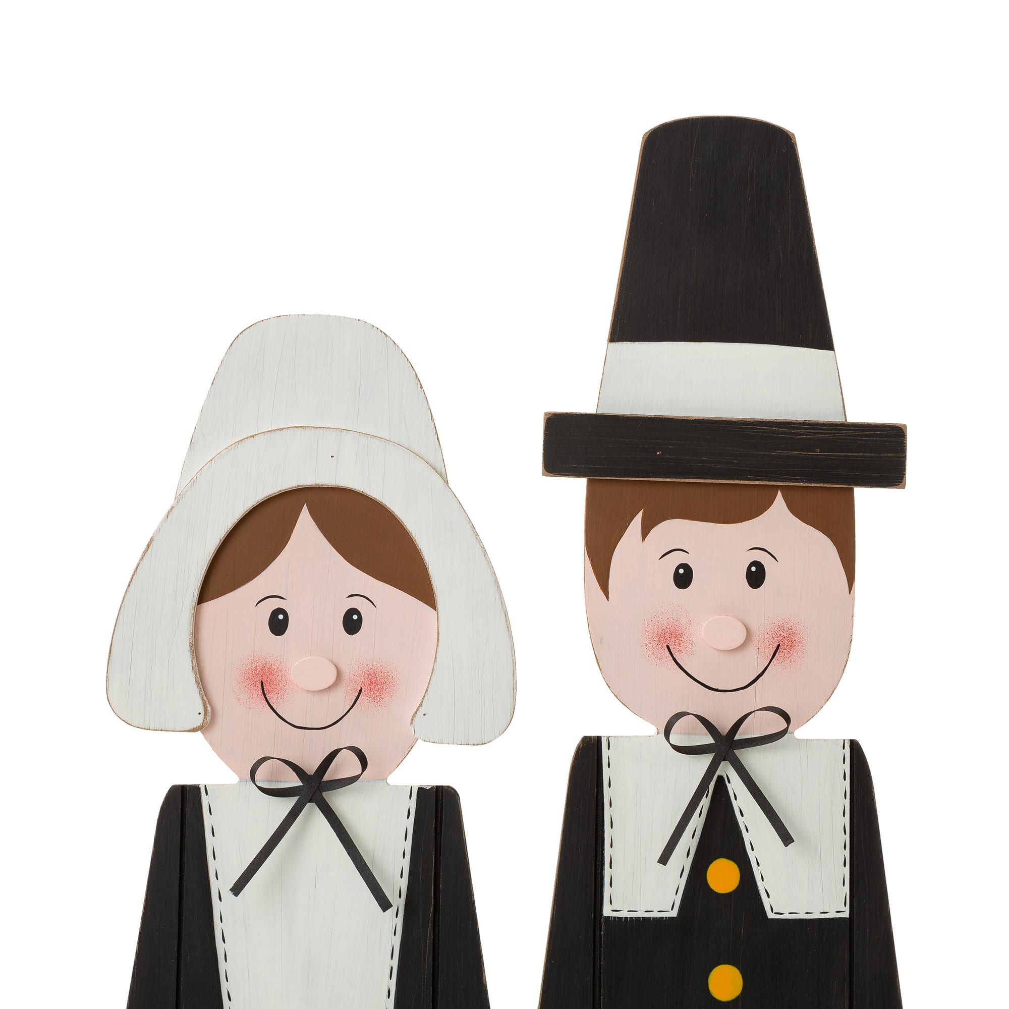 Glitzhome® 36" Thanksgiving Pilgrim Couple Porch Décor