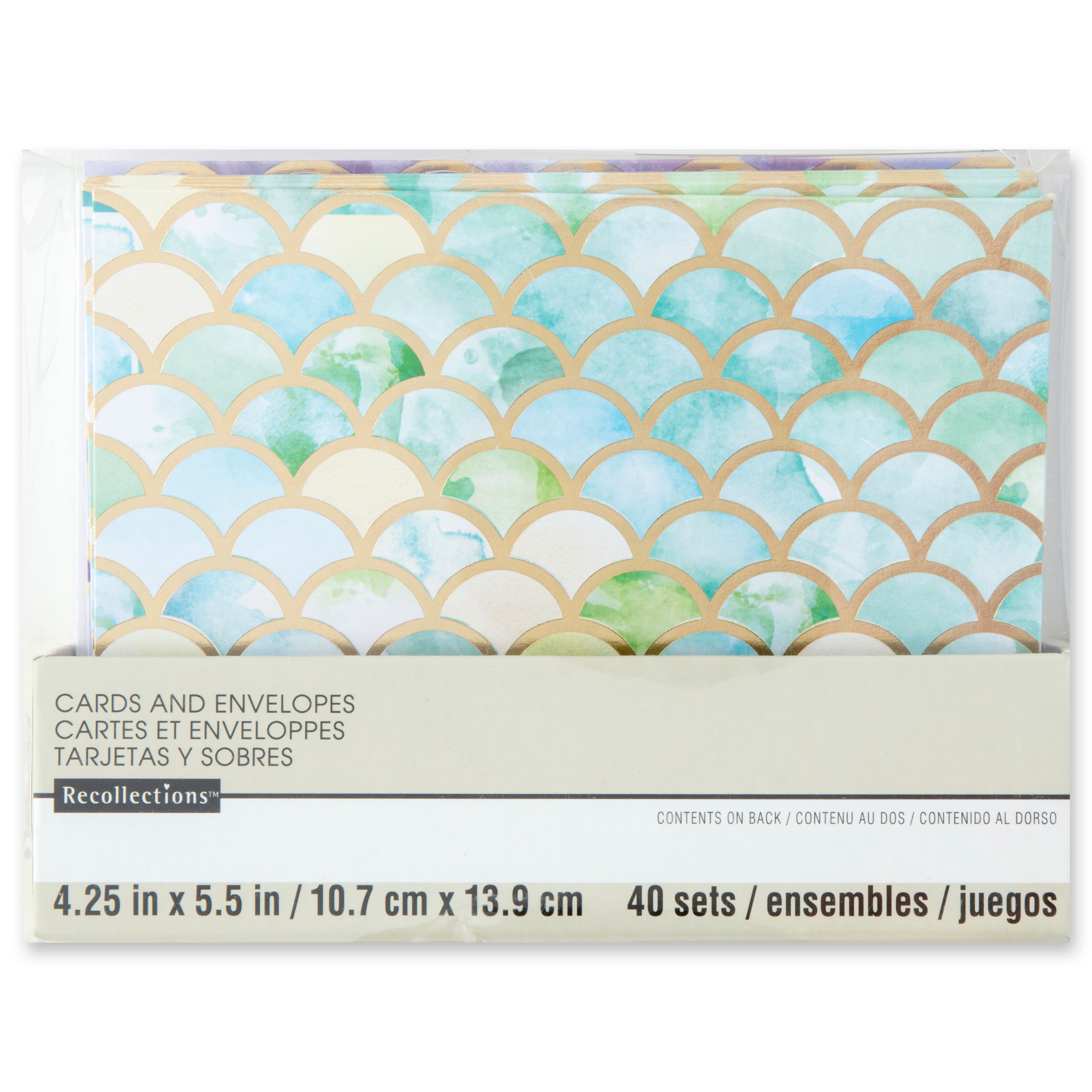 Assorted Mermaid Coast Cards & Envelopes by Recollections™, 4.25" x 5.5"