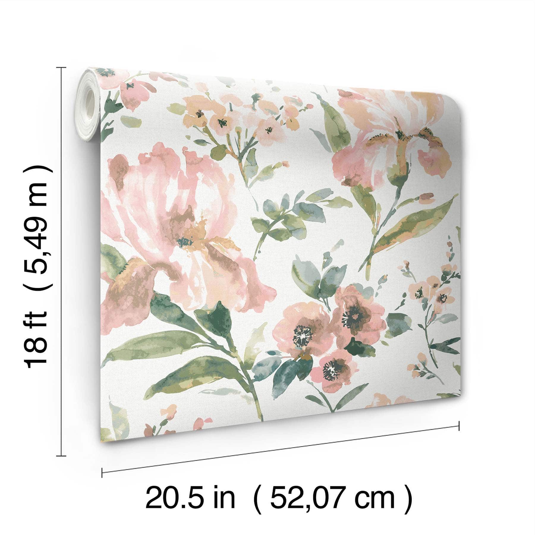 RoomMates Pink Iris Peel & Stick Wallpaper