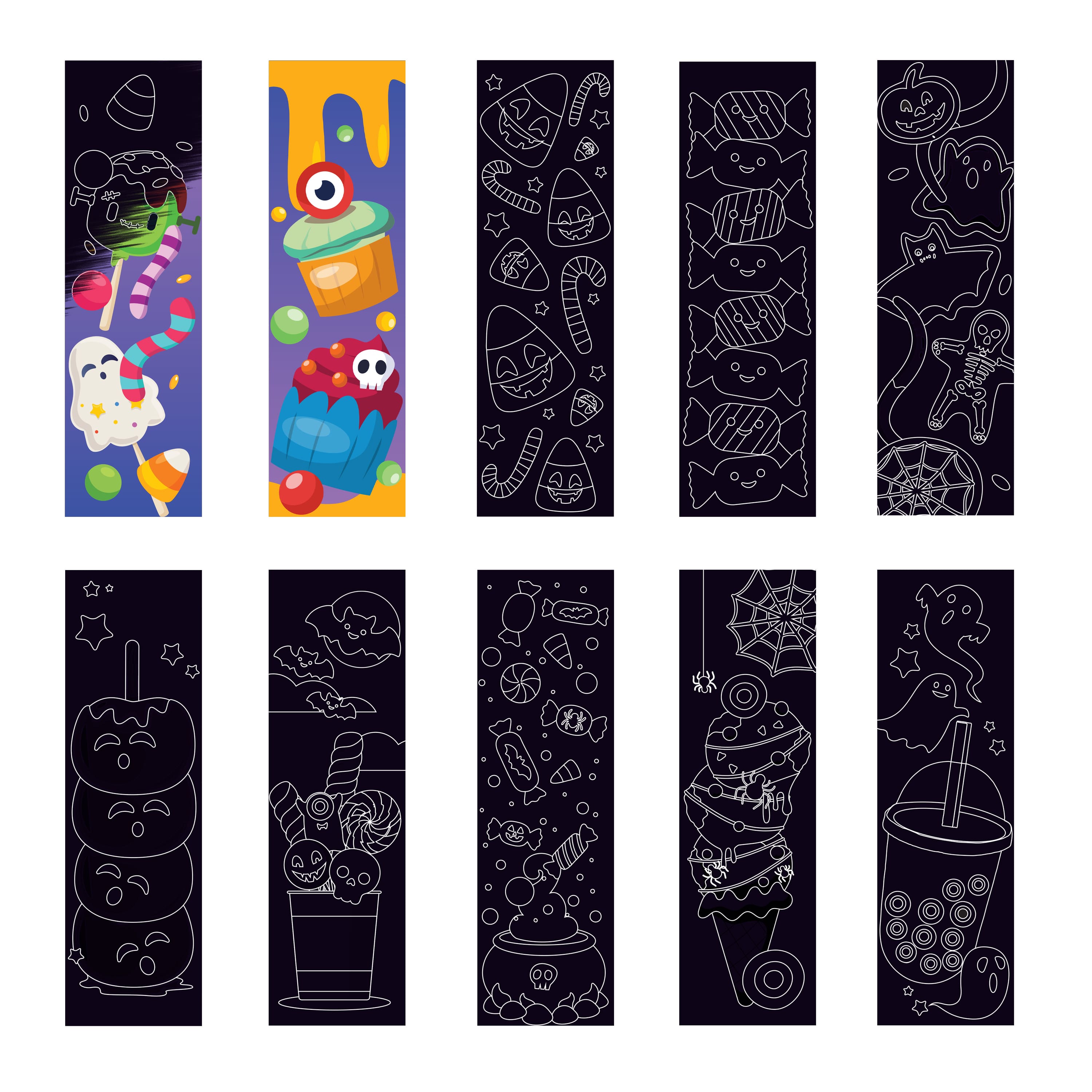 Halloween Treats Scratch Art Bookmark Pad by Little Yellow Bicycle®