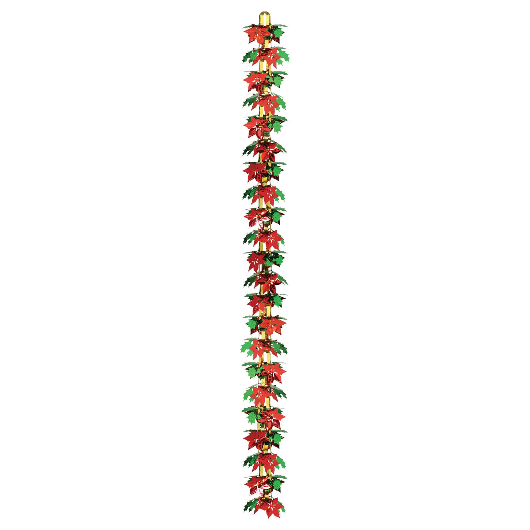 Beistle 9ft. Poinsettia & Holly Garland Column