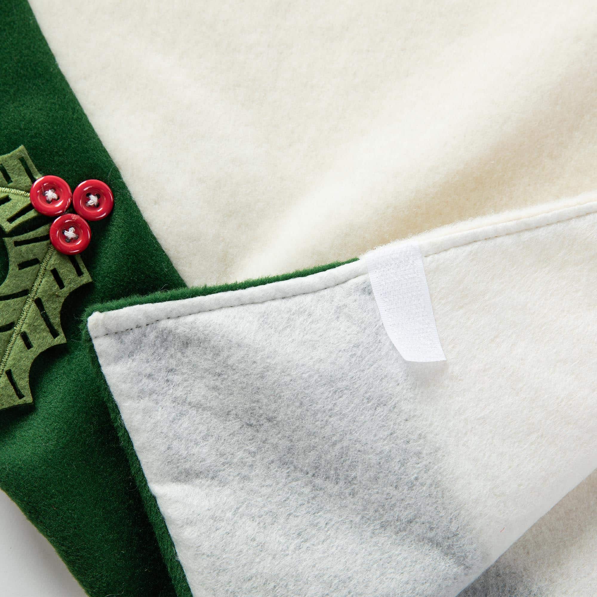 Glitzhome® 48" Dimensional Christmas Holly Leaves Felt Tree Skirt