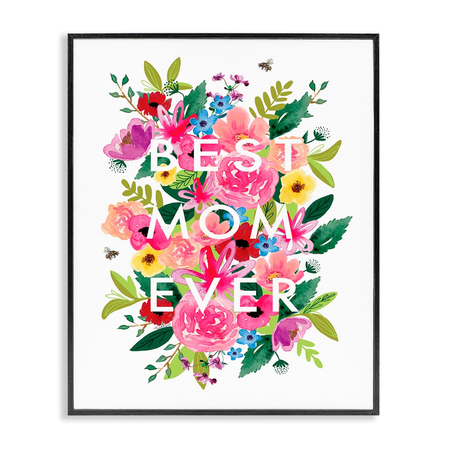 Stupell Industries Floral Best Mom Ever Framed Giclee Art
