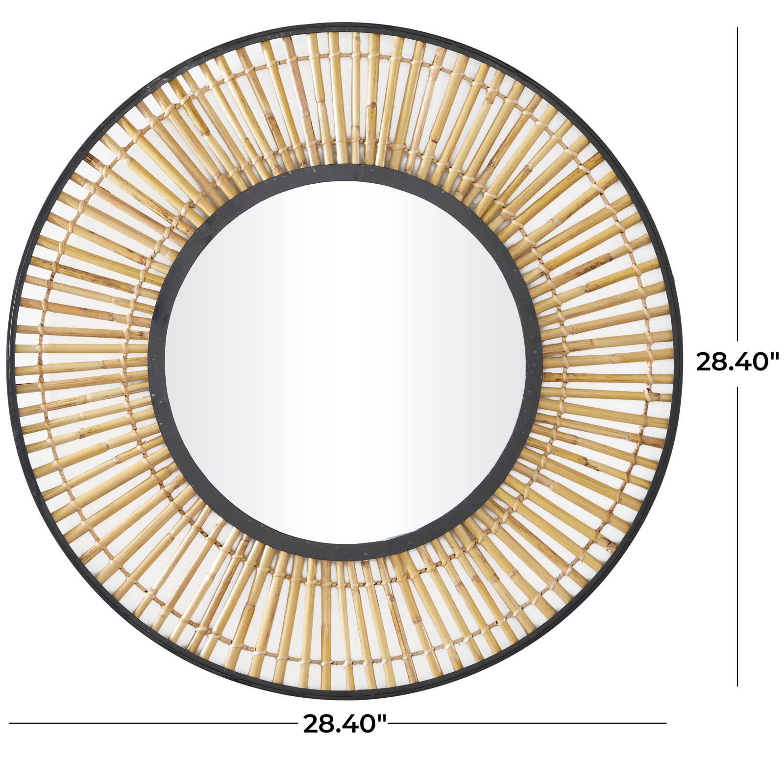 Brown Metal Handmade Weaved Frame Wall Mirror 28" x 1" x 28"