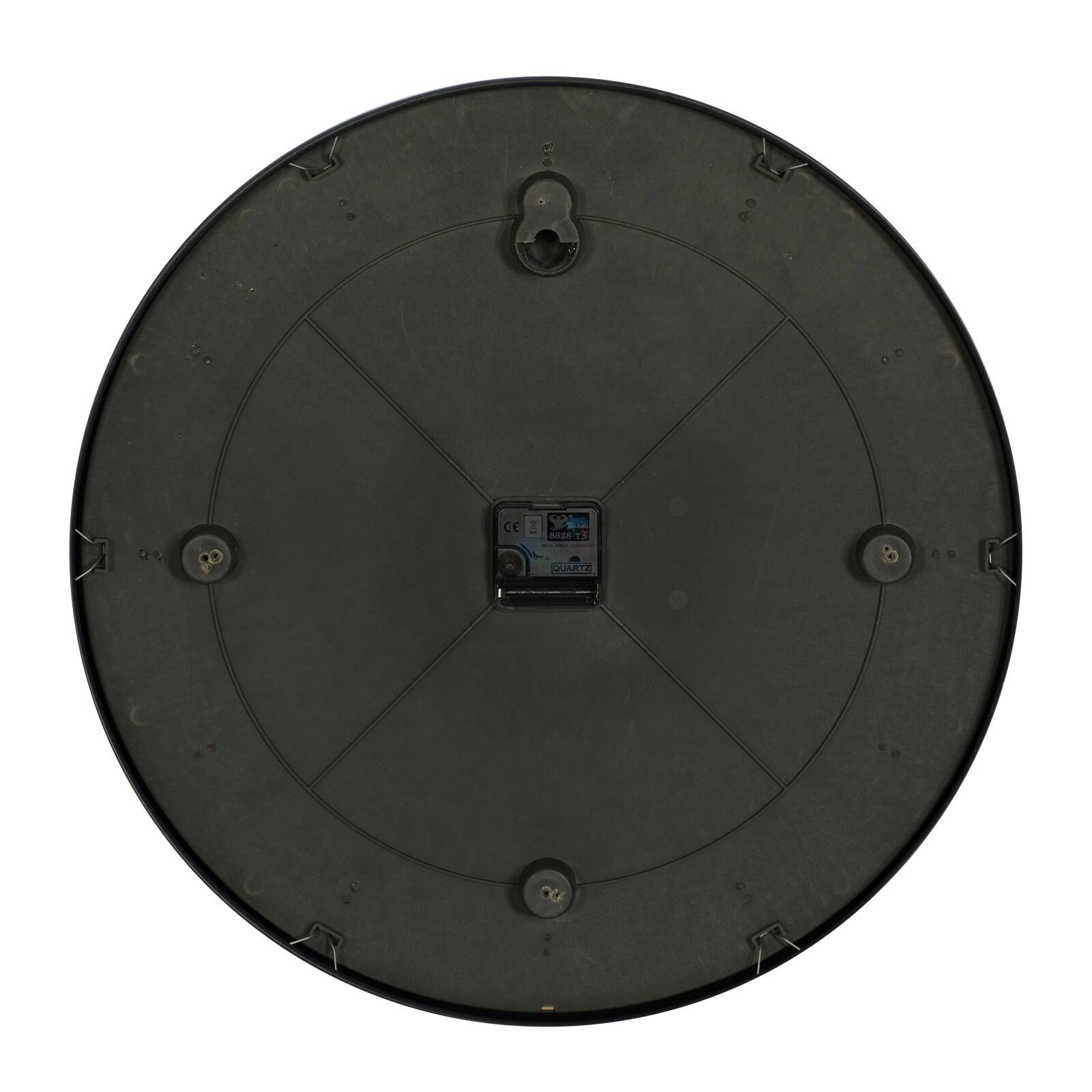 Black Glass Contemporary Wall Clock, 20" x 20" x 3"