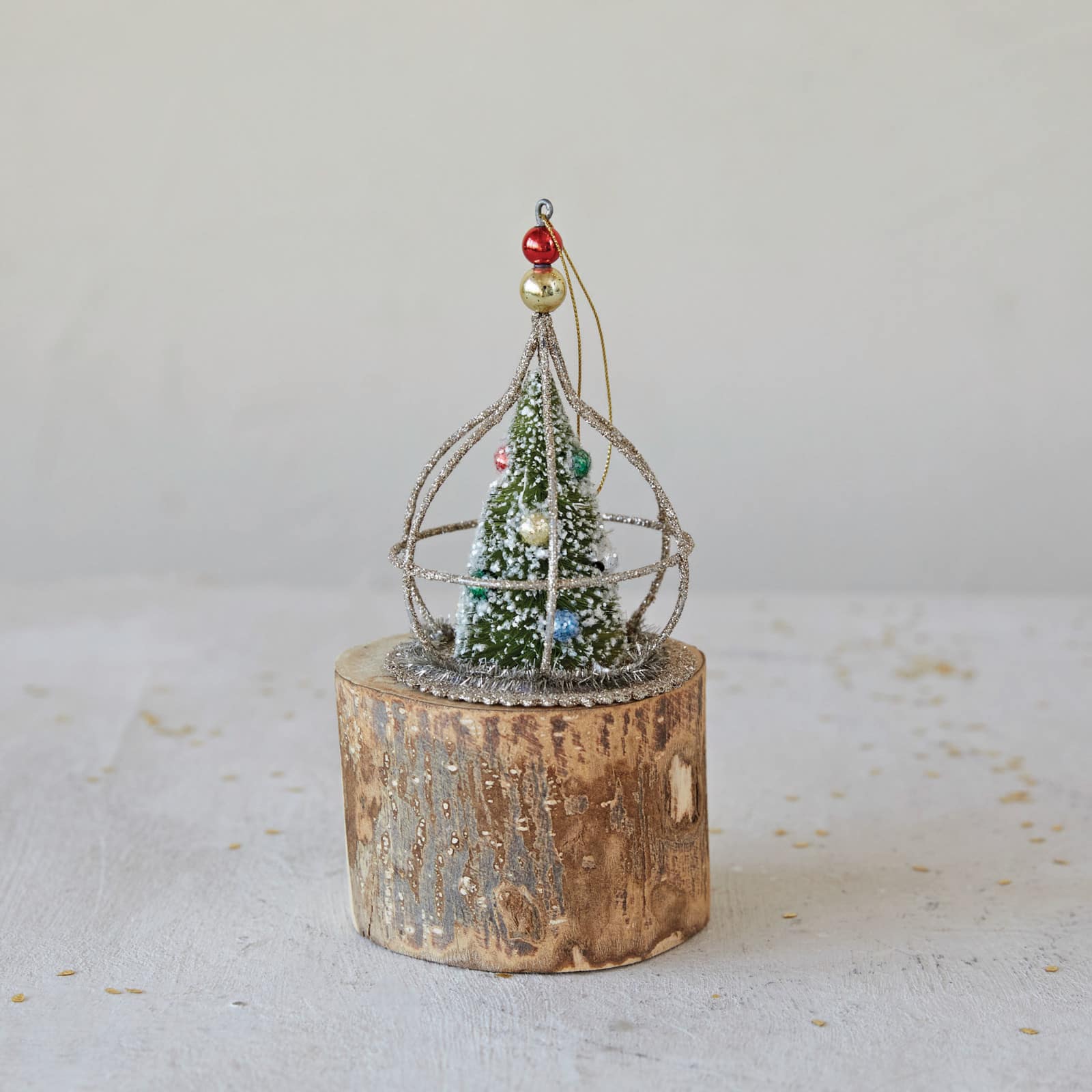 Hello Honey® Sisal Glitter & Faux Snow Christmas Tree Ornament