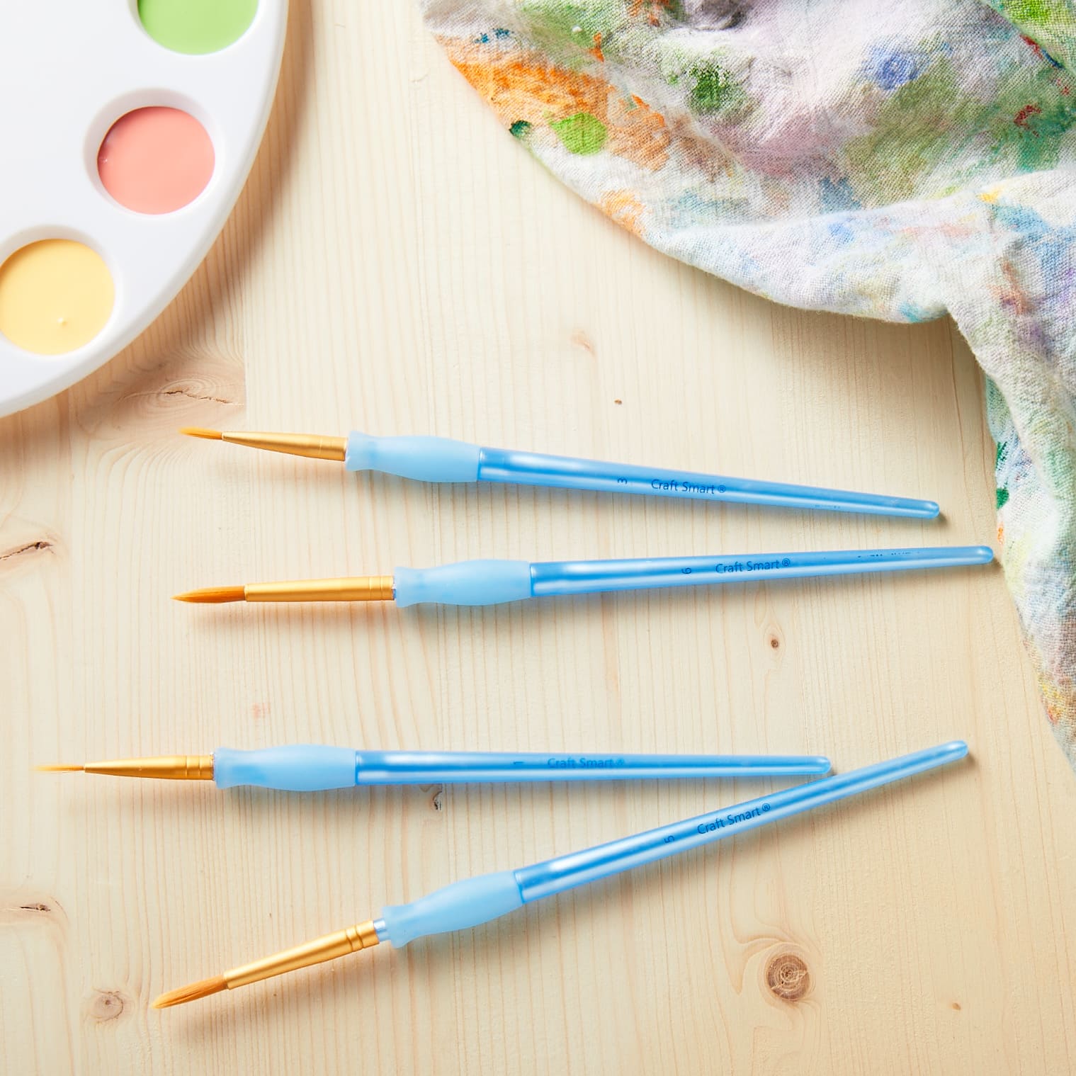 Round Brush Set Golden Taklon by Craft Smart® 