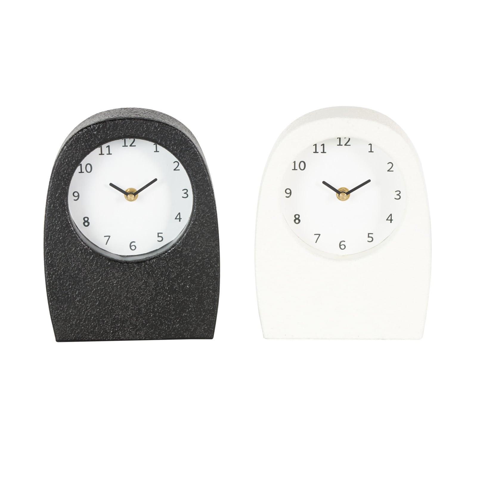 Black & White Wood Textured Decorative Clock Set