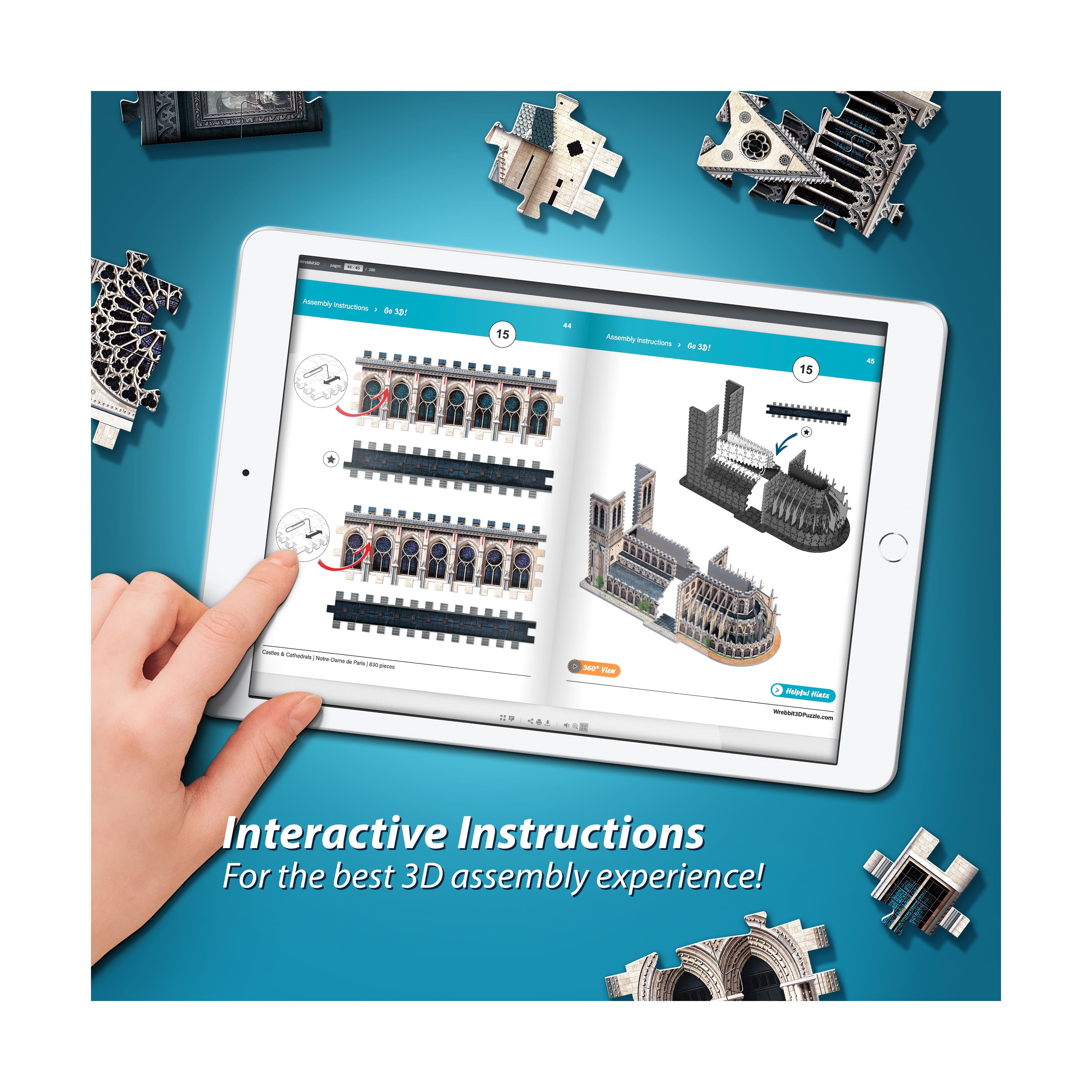 Castles & Cathedrals - Notre-Dame de Paris 3D Puzzle: 830 Pcs