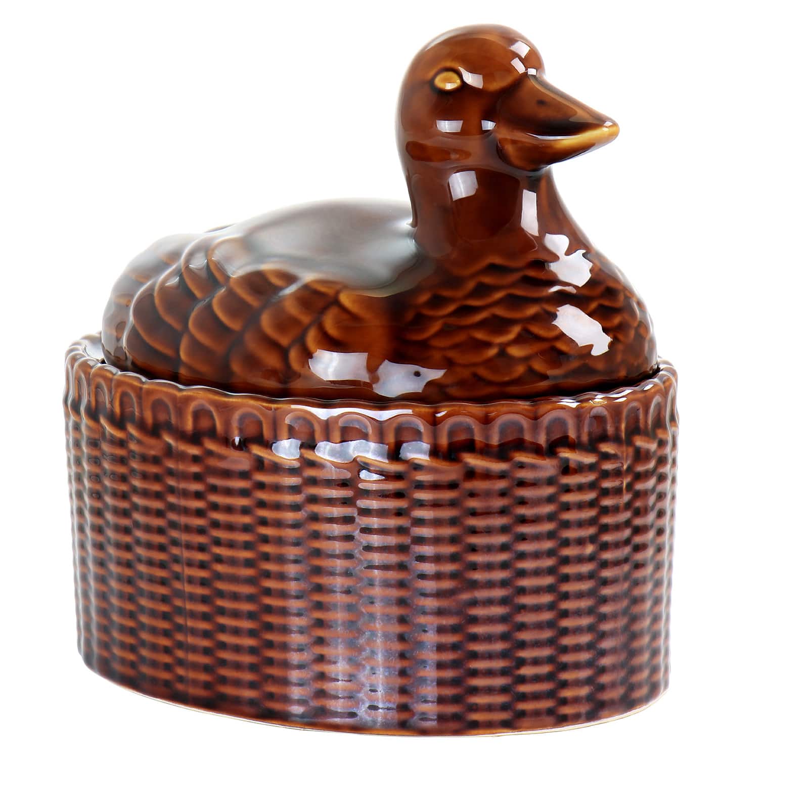 Martha Stewart 9" Brown Ceramic Goose Oval Baker