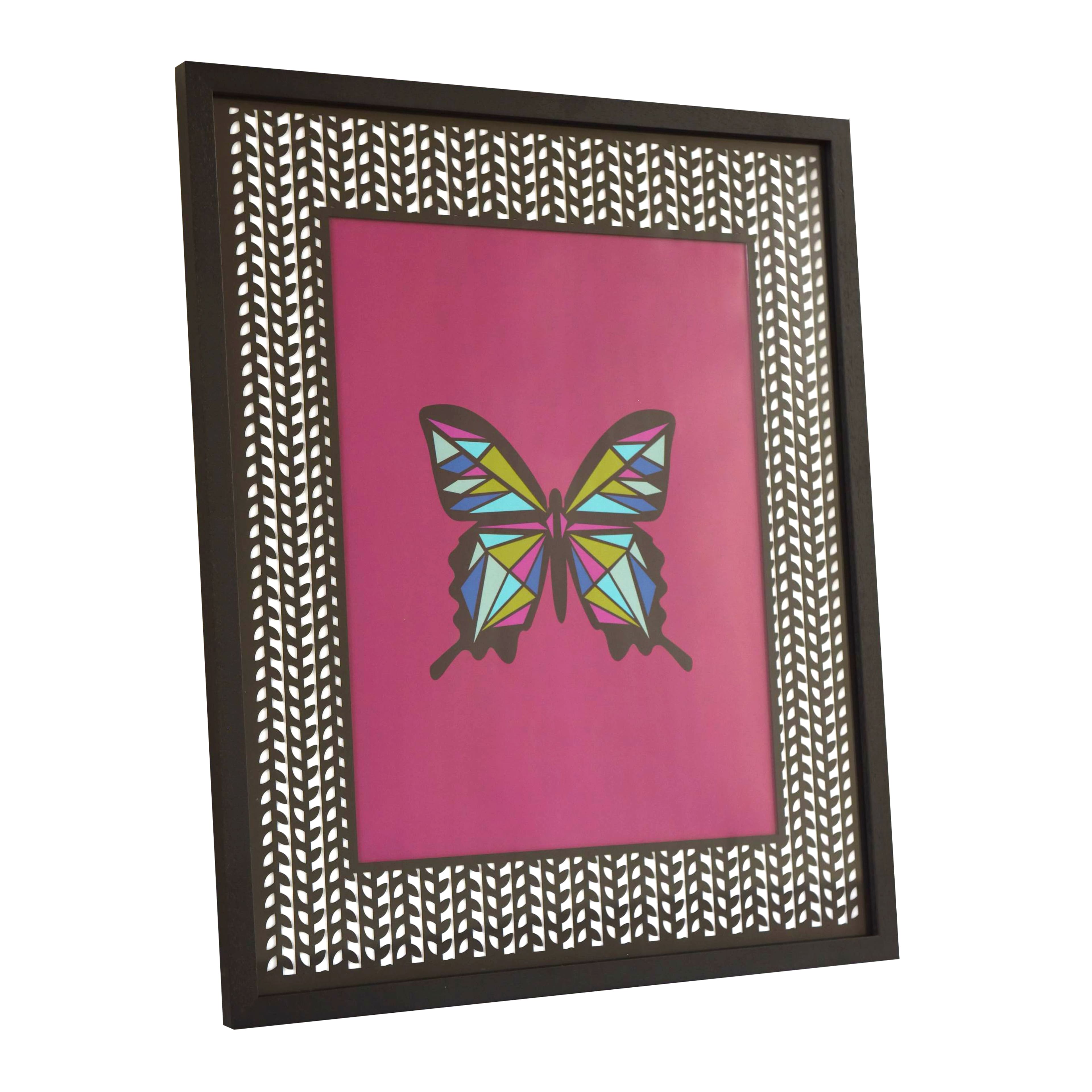Jonathan Adler x Michaels 14" x 18" Black & White Leaf Herringbone Matted Wood Wall Frame