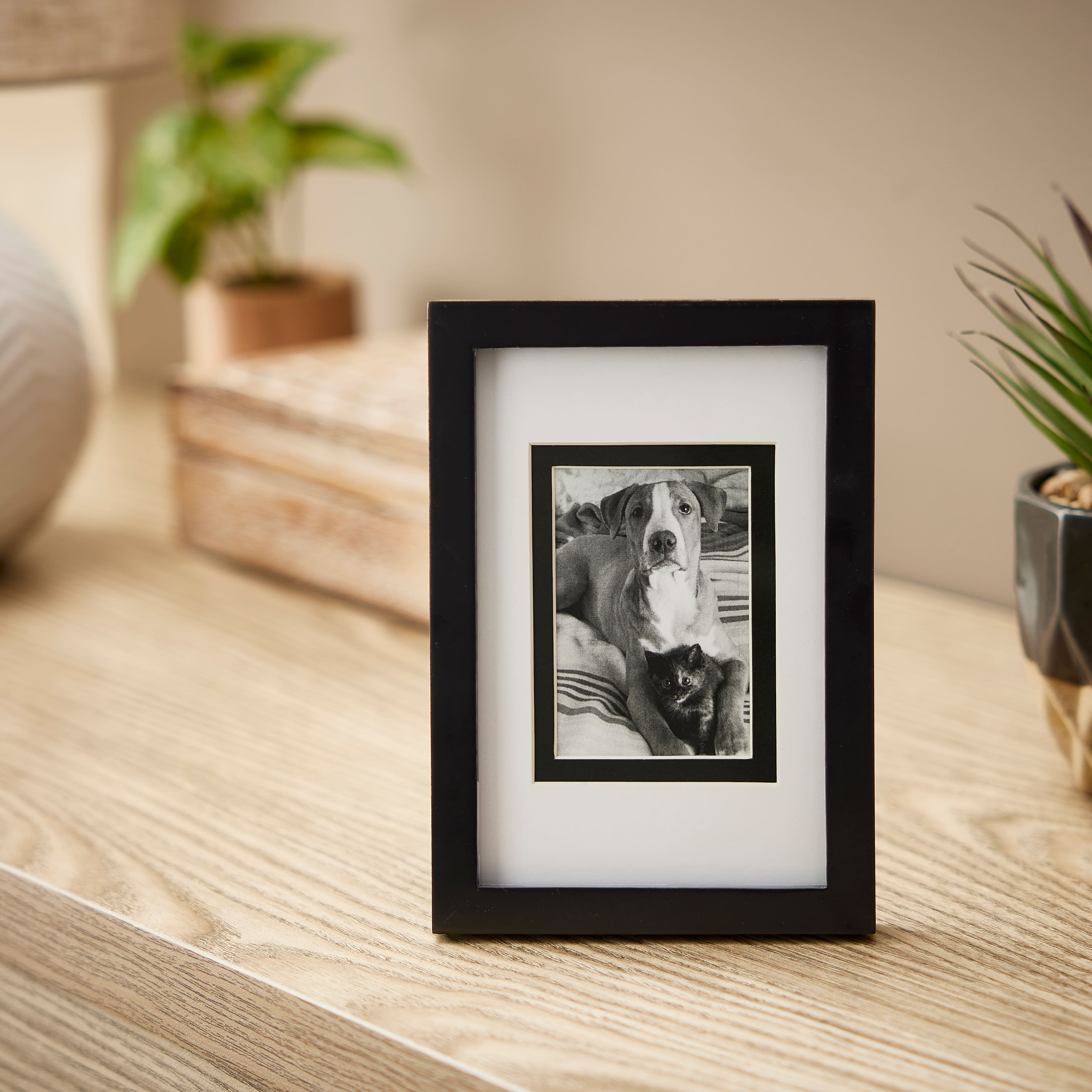 Simply Essentials™ Black Linear Frame with Double Mat by Studio Décor