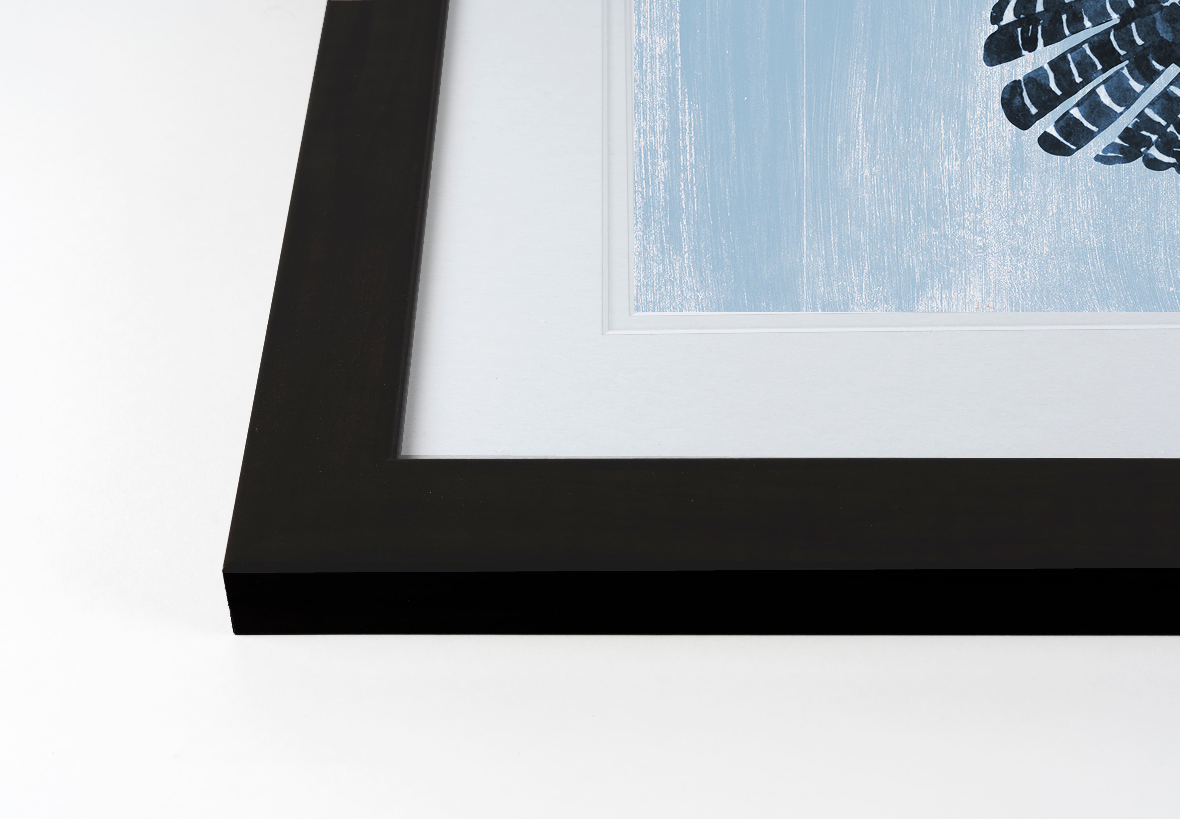 Navy Painted Turkey Fall Print in Black Frame