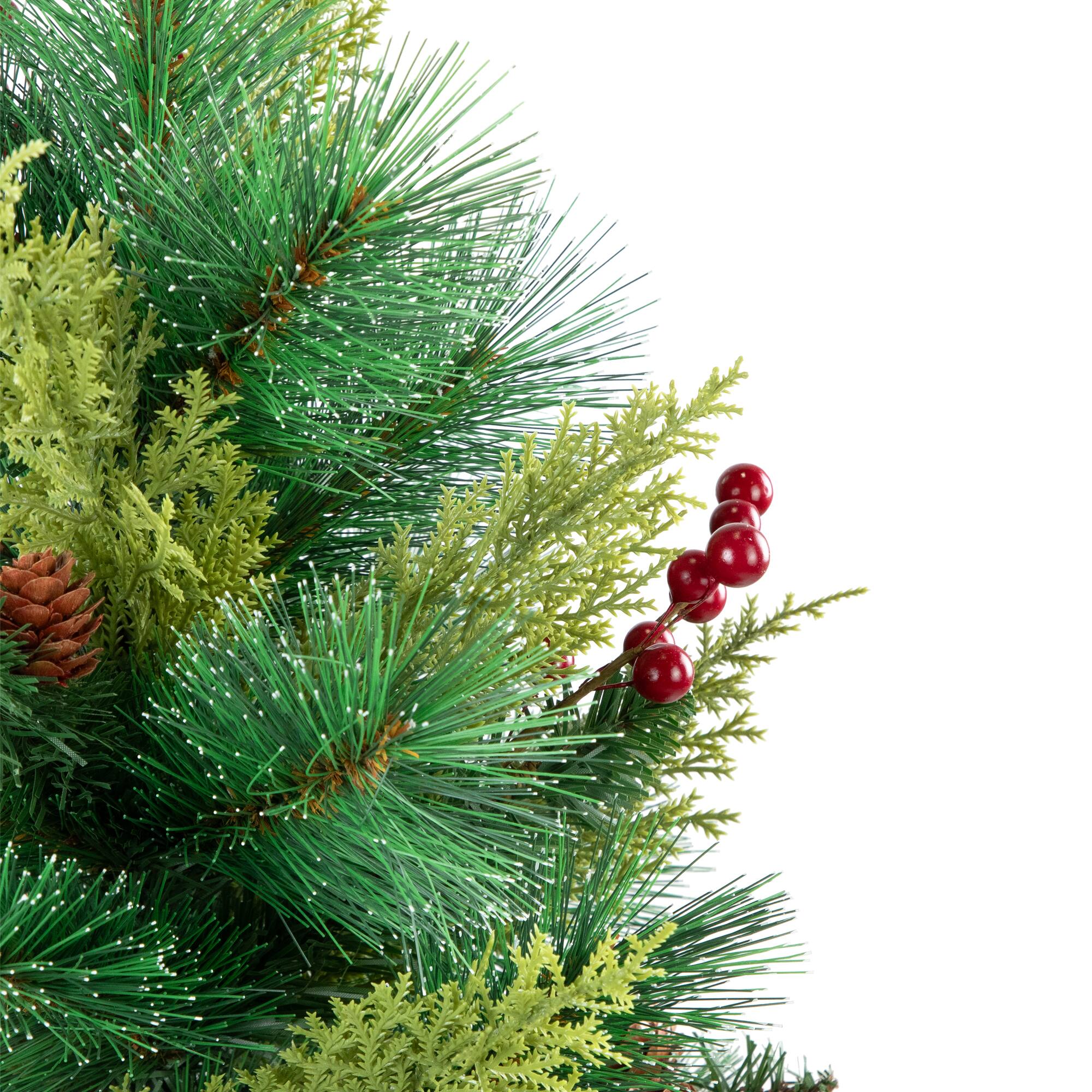 25" Unlit Spruce Pine Needle Artificial Christmas Tree in Burlap Base