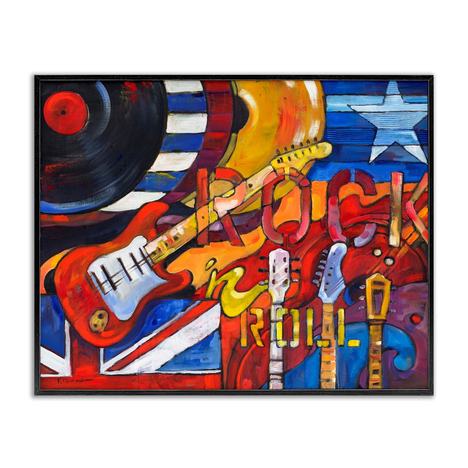 Stupell Industries Rock 'n Roll Music Tribute Framed Giclee Art