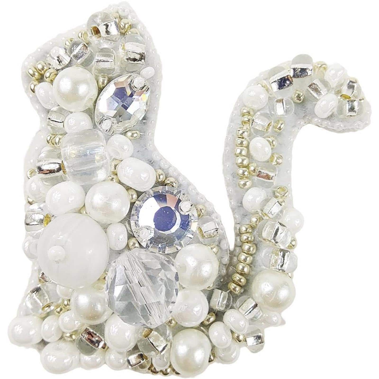 Crystal Art Beadwork Kit For Creating Brooch Cat