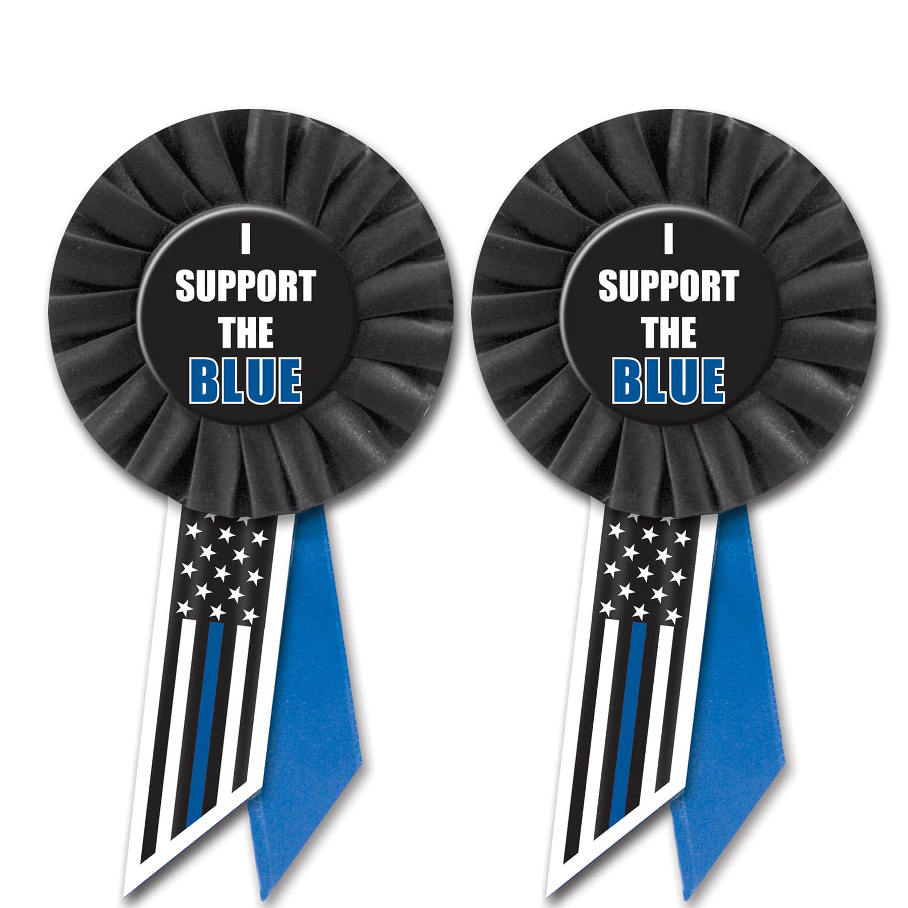 Beistle I Support The Blue Rosettes, 2ct.