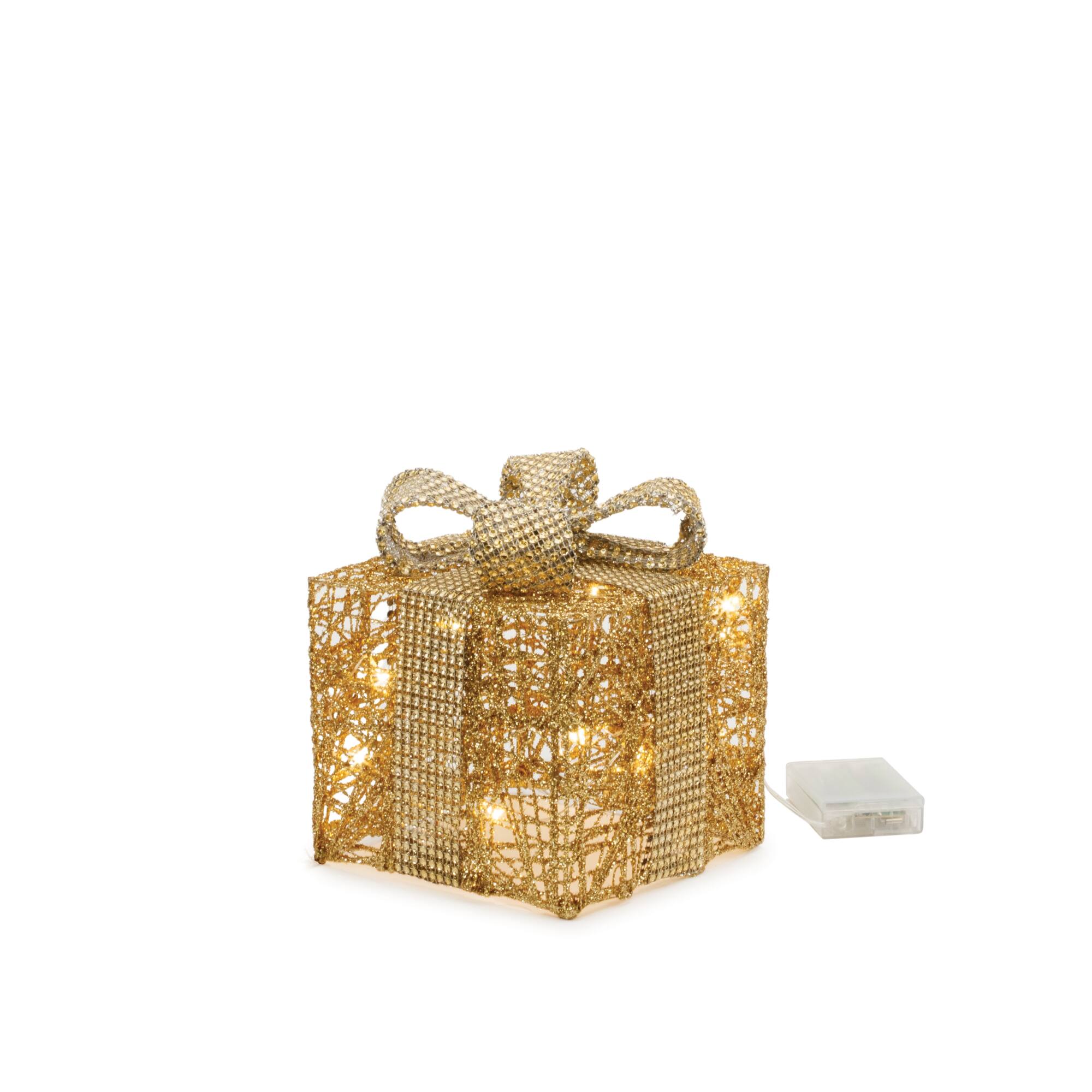 Gold LED Wrapped Presents Display Set