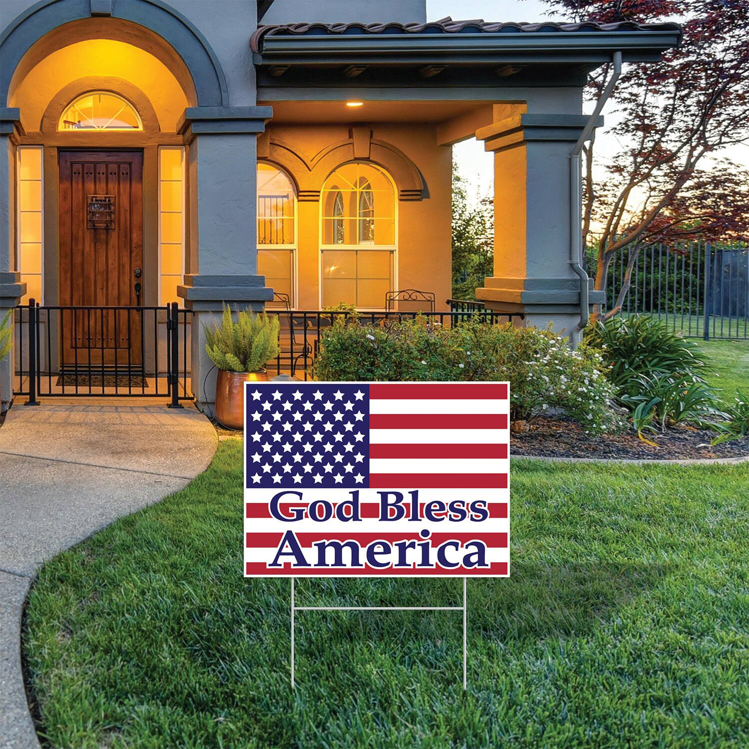 Beistle 11.5" x 15.5" God Bless America Plastic Yard Sign