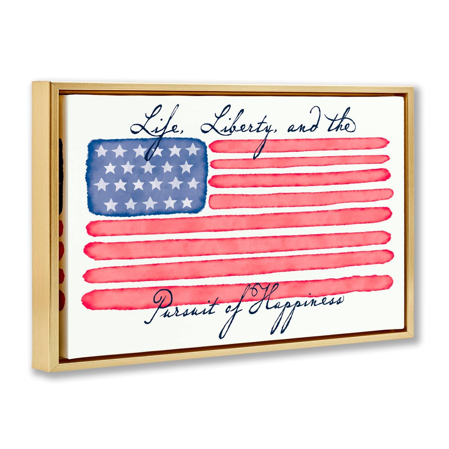 Stupell Industries All American Patriotic Phrase Floater Framed Art