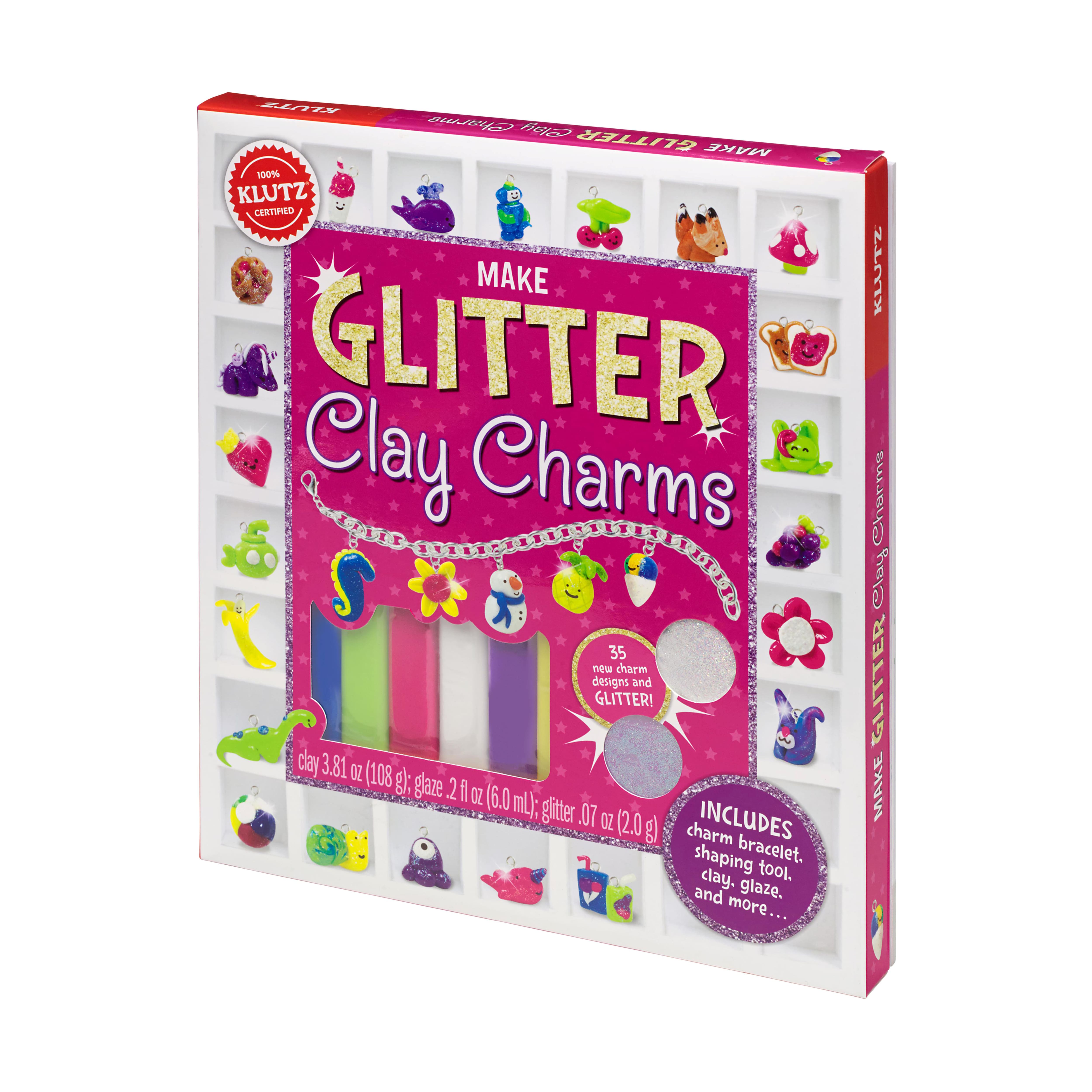 Klutz® Make Glitter Clay Charms Kit