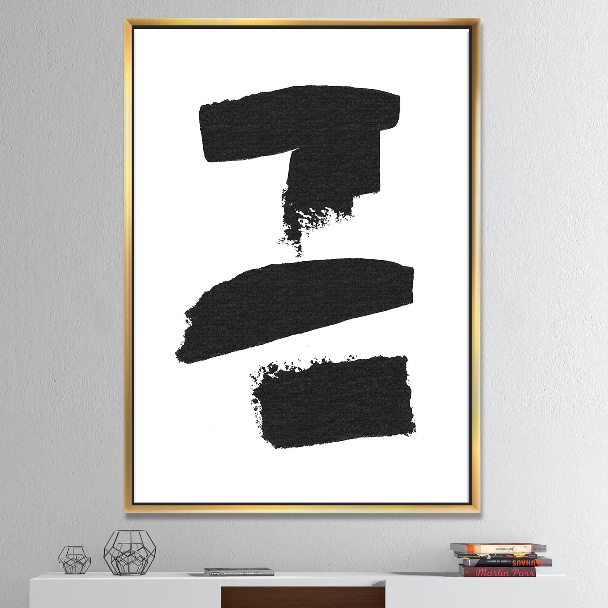 Designart - Black and White Geometric Company I