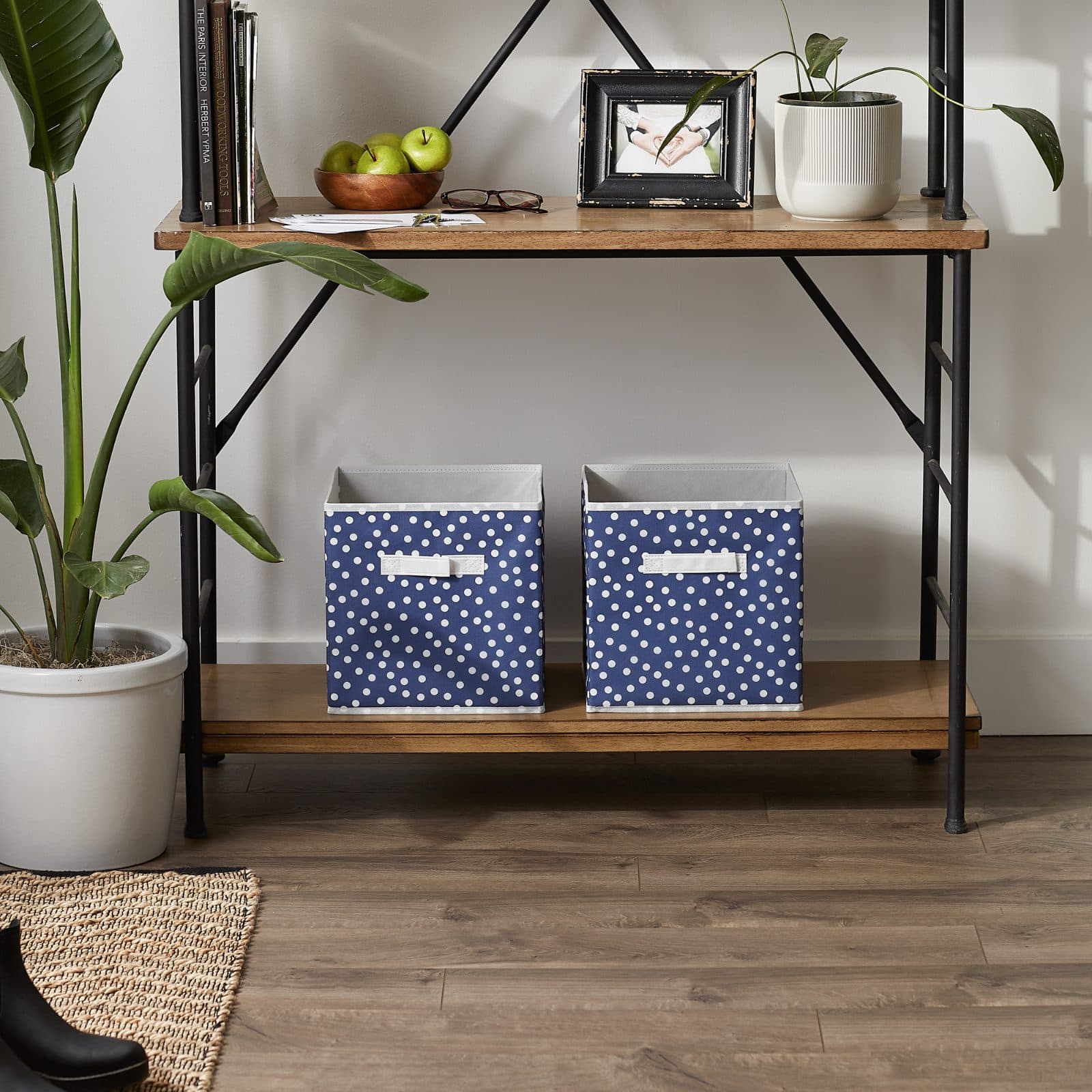 DII® 11" French Blue & White Dots Storage Cube, 2ct.