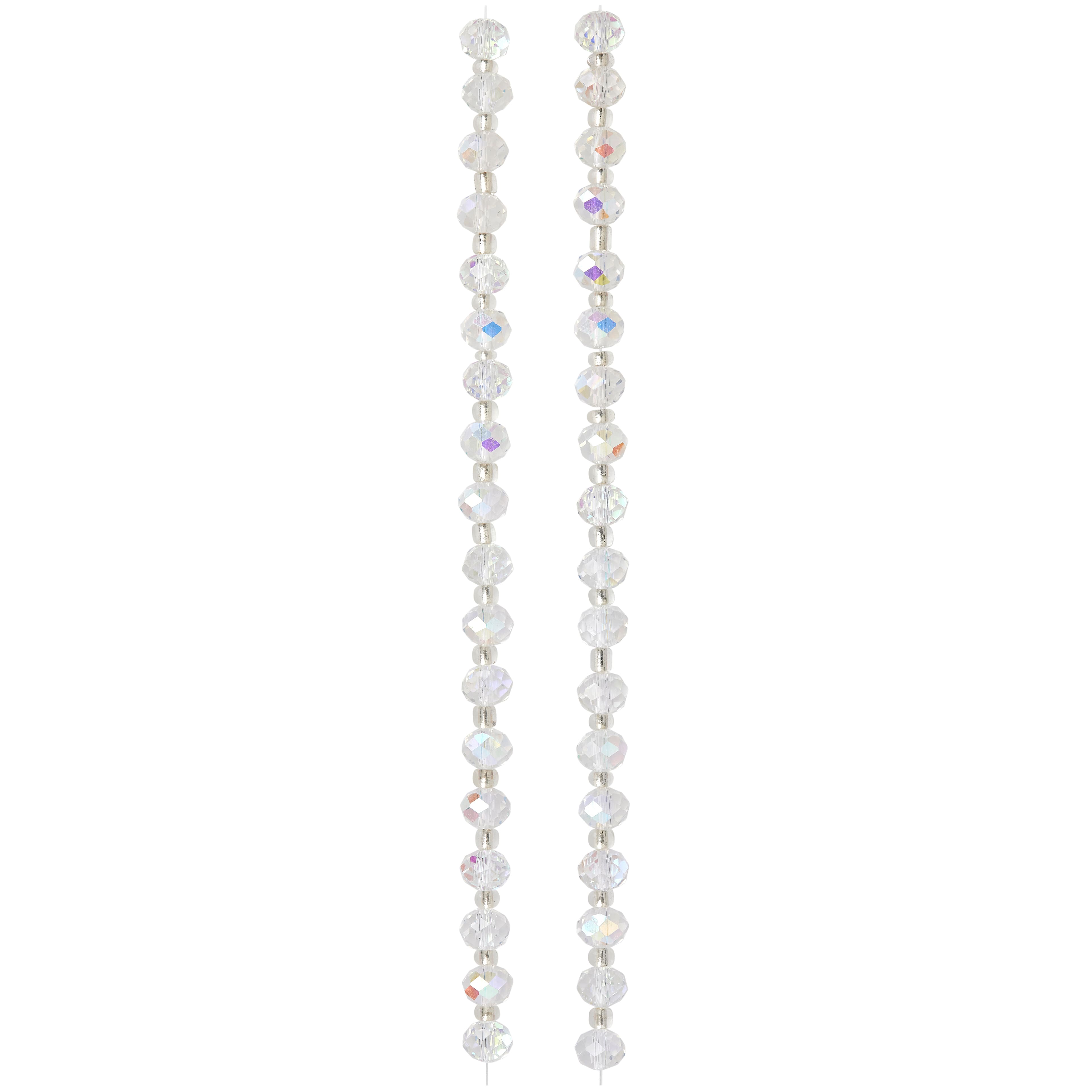 12 Pack: Crystal AB Faceted Glass Rondelle Beads, 8mm by Bead Landing™