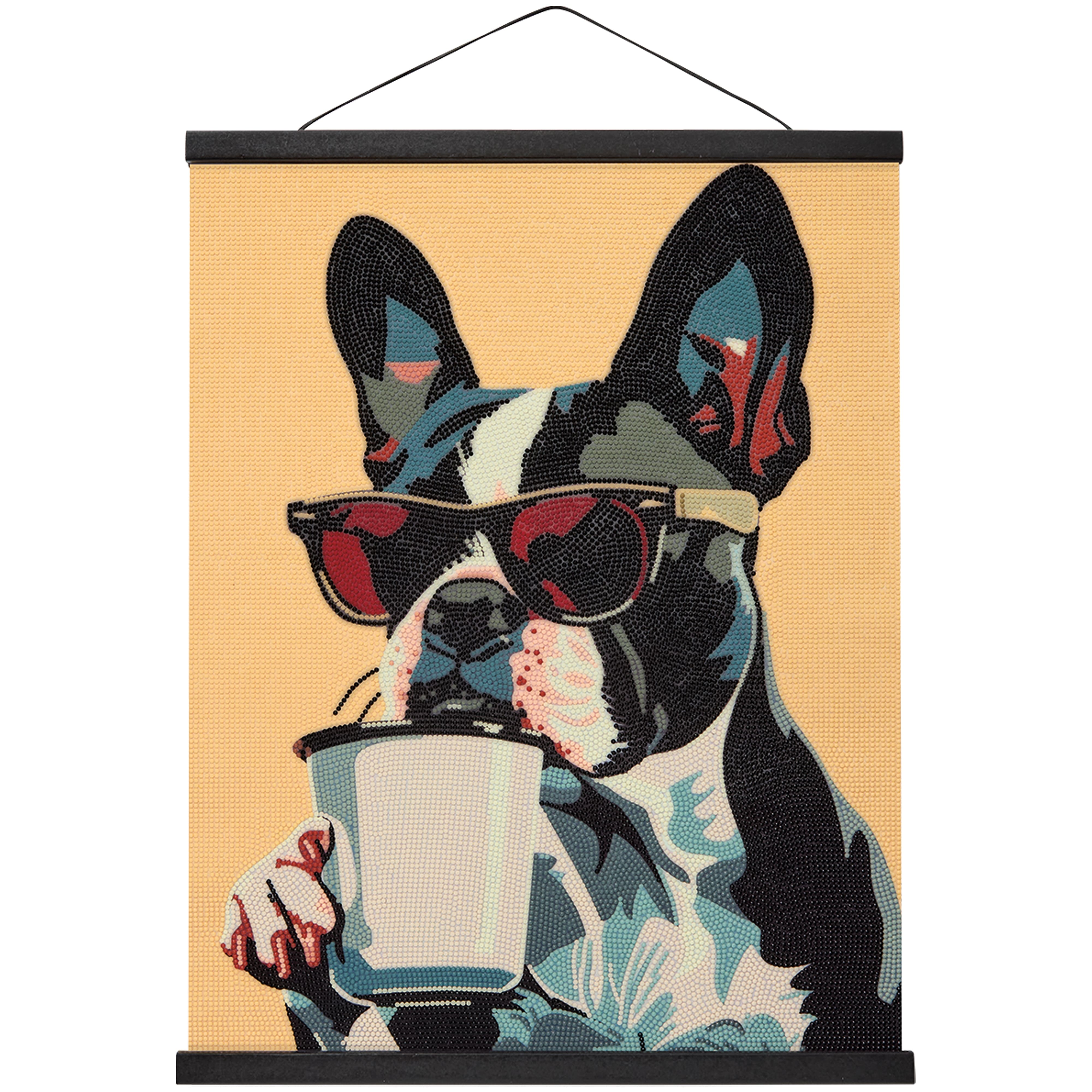 16" x 20" Cool Dog Diamond Art Kit with Wood Frame by Make Market®