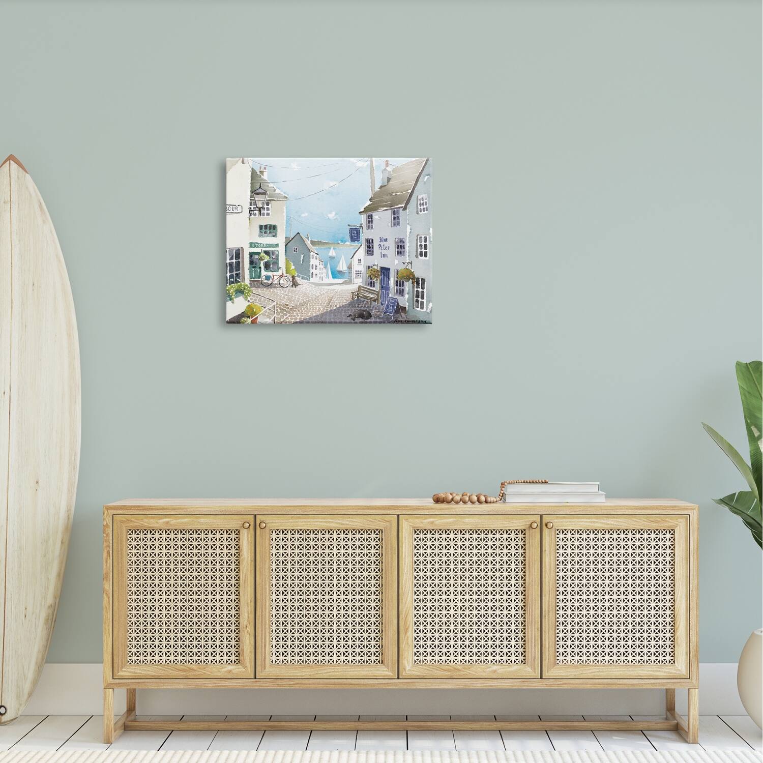 Stupell Industries Coastal Town Seaport Sailboats Canvas Wall Art