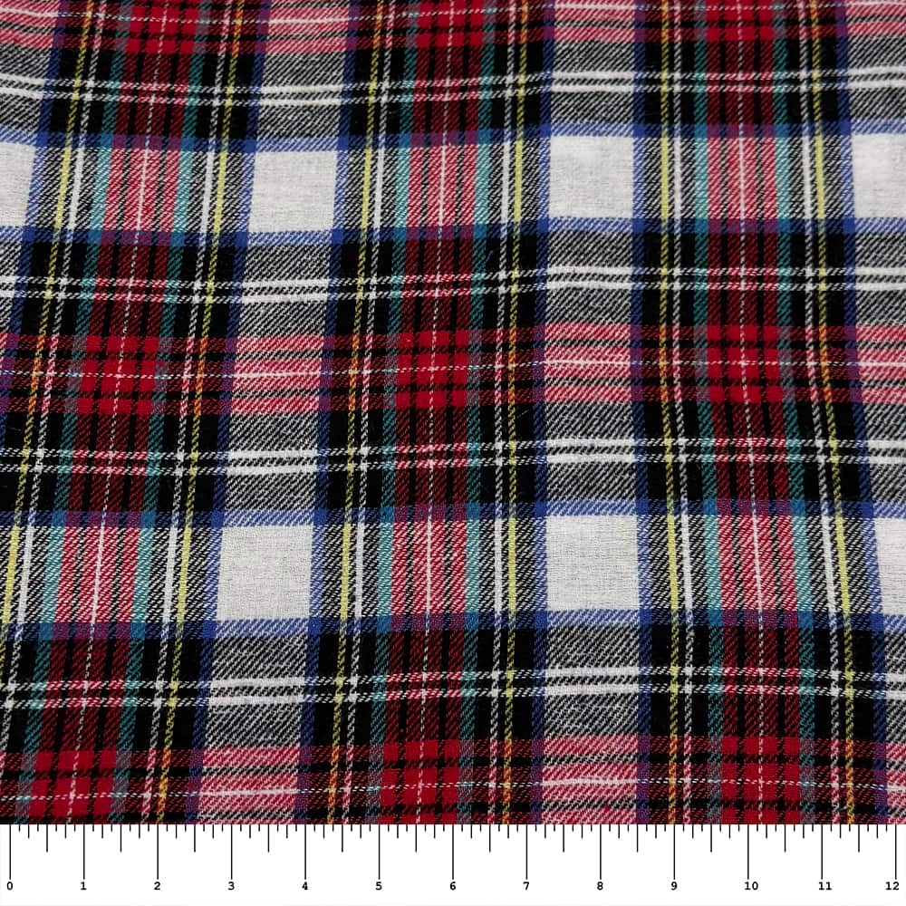 Feldman Dallas Plaid Yarn-Dyed Cotton Flannel Fabric