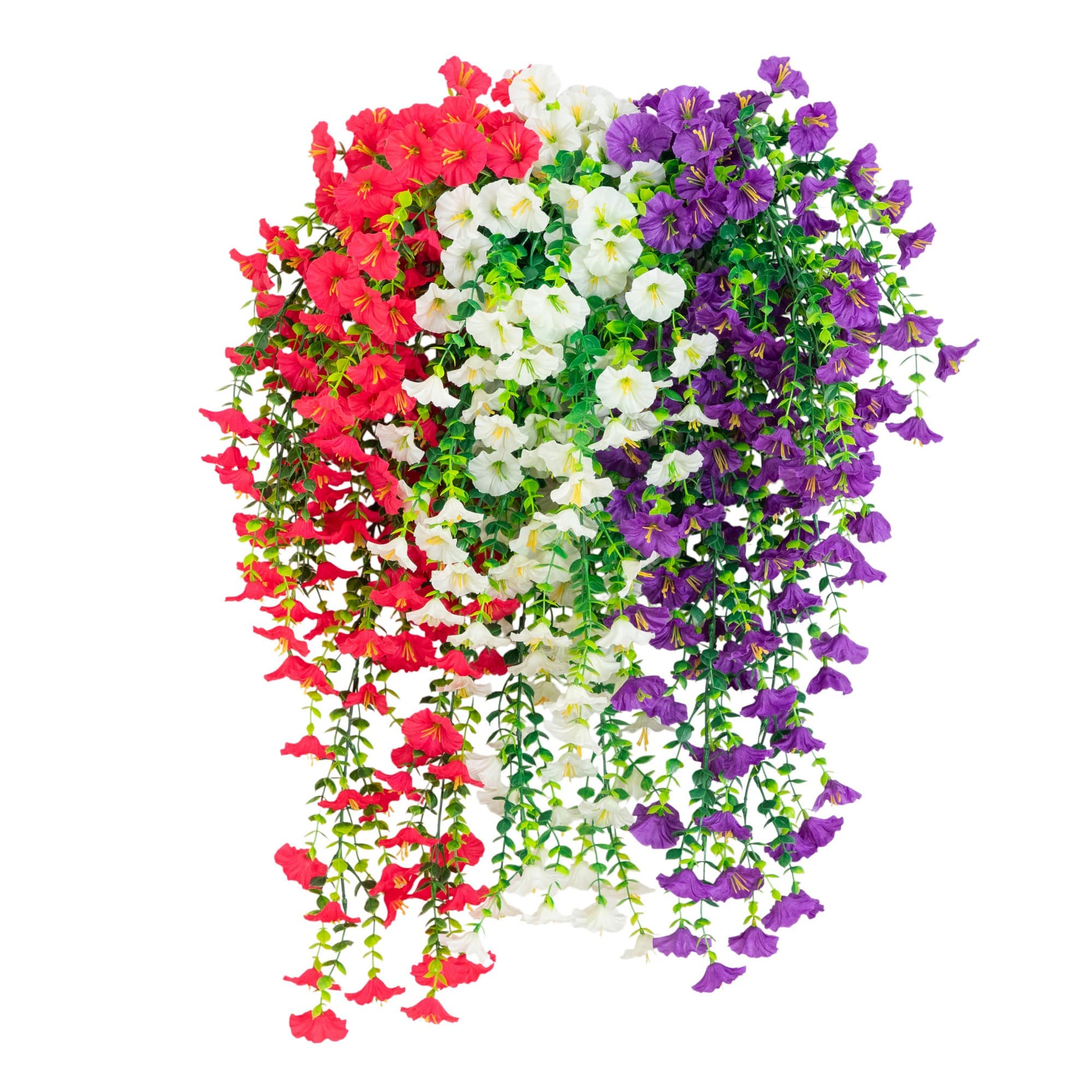 30" UV Resistant Artificial Morning Glory Hanging Plants, 6ct.