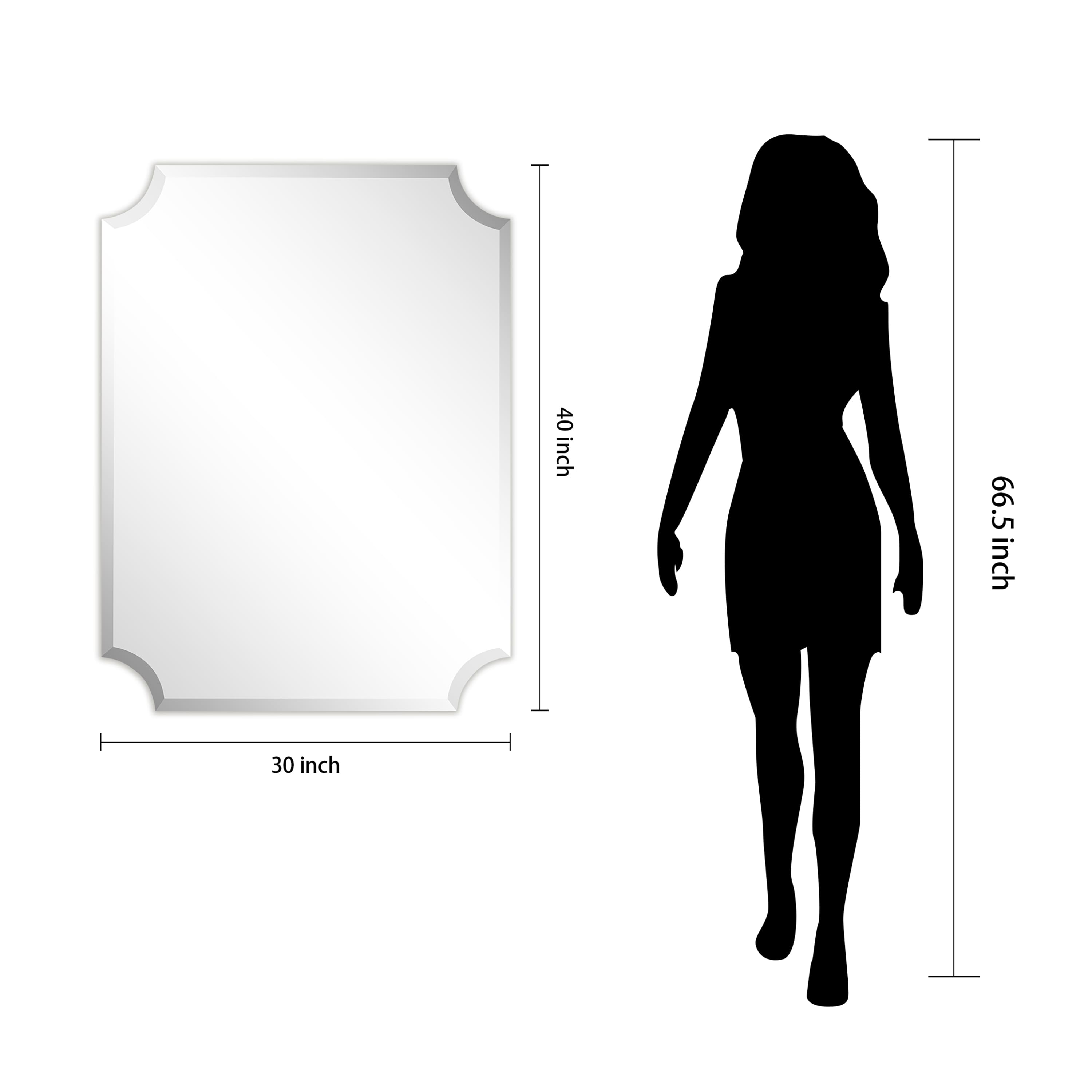 Empire Art Direct Scalloped & Beveled Frameless Wall Mirror
