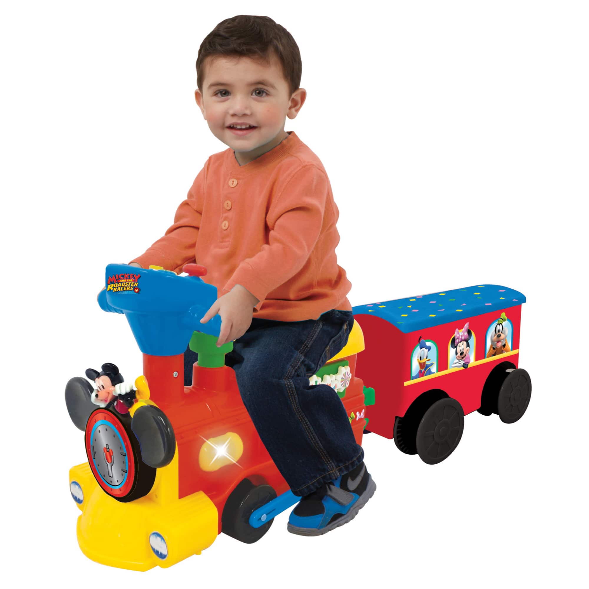 Kiddieland Mickey Mouse Ride On Choo with Caboose & Tracks