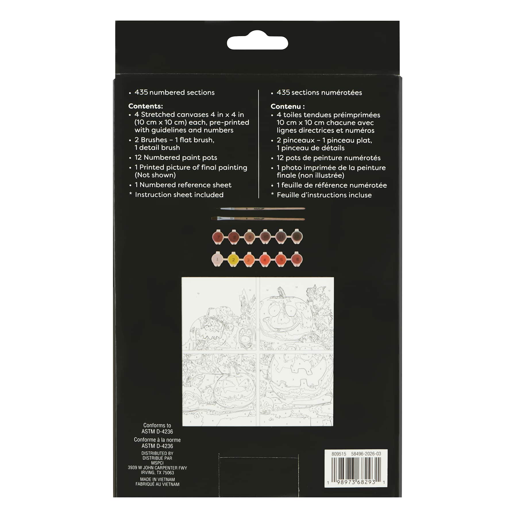 Pumpkin Jack-o'-Lanterns Paint-by-Number Gallery Mini Kit by Artist's Loft®