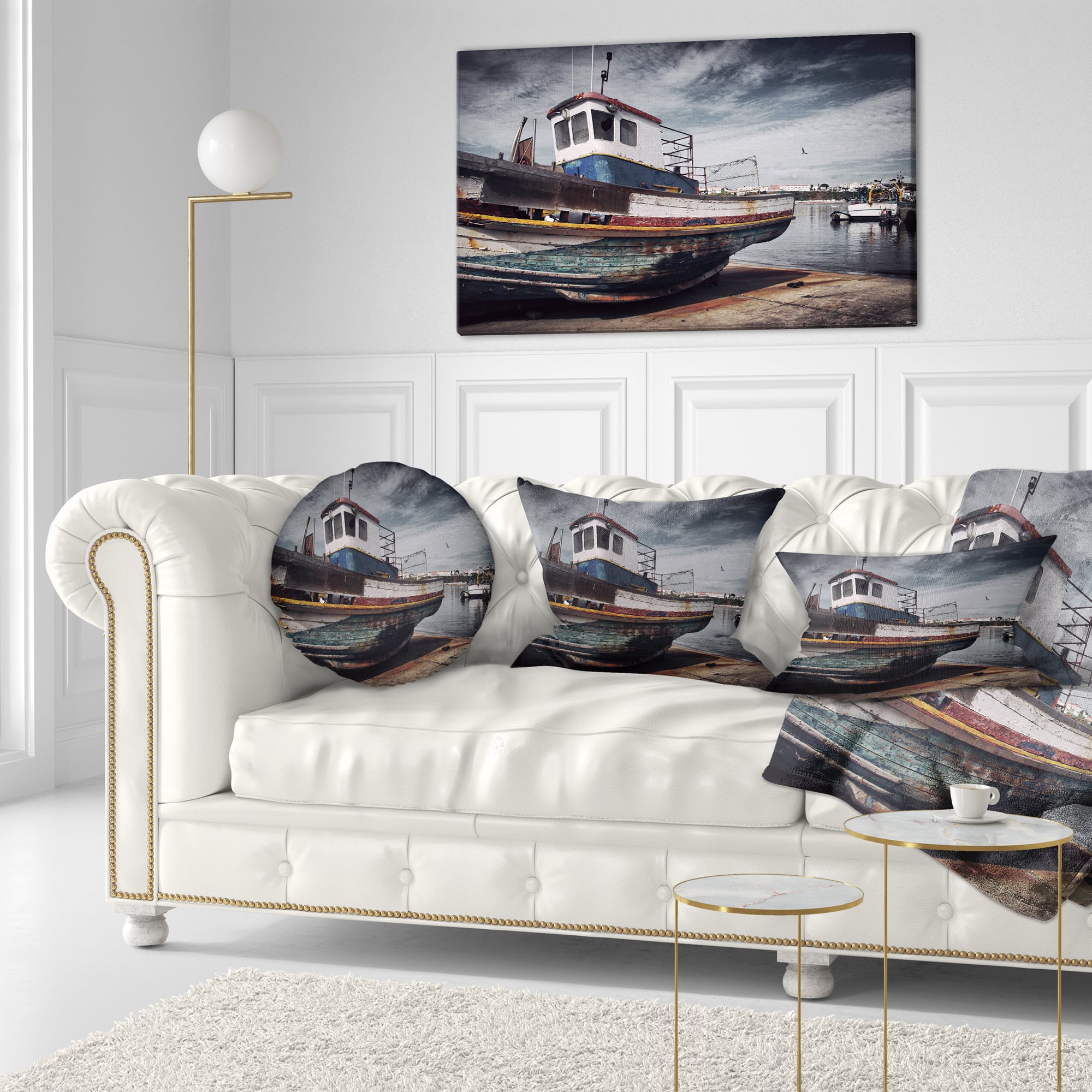 Designart - Old Fishing Boat - Boat Canvas Art Print