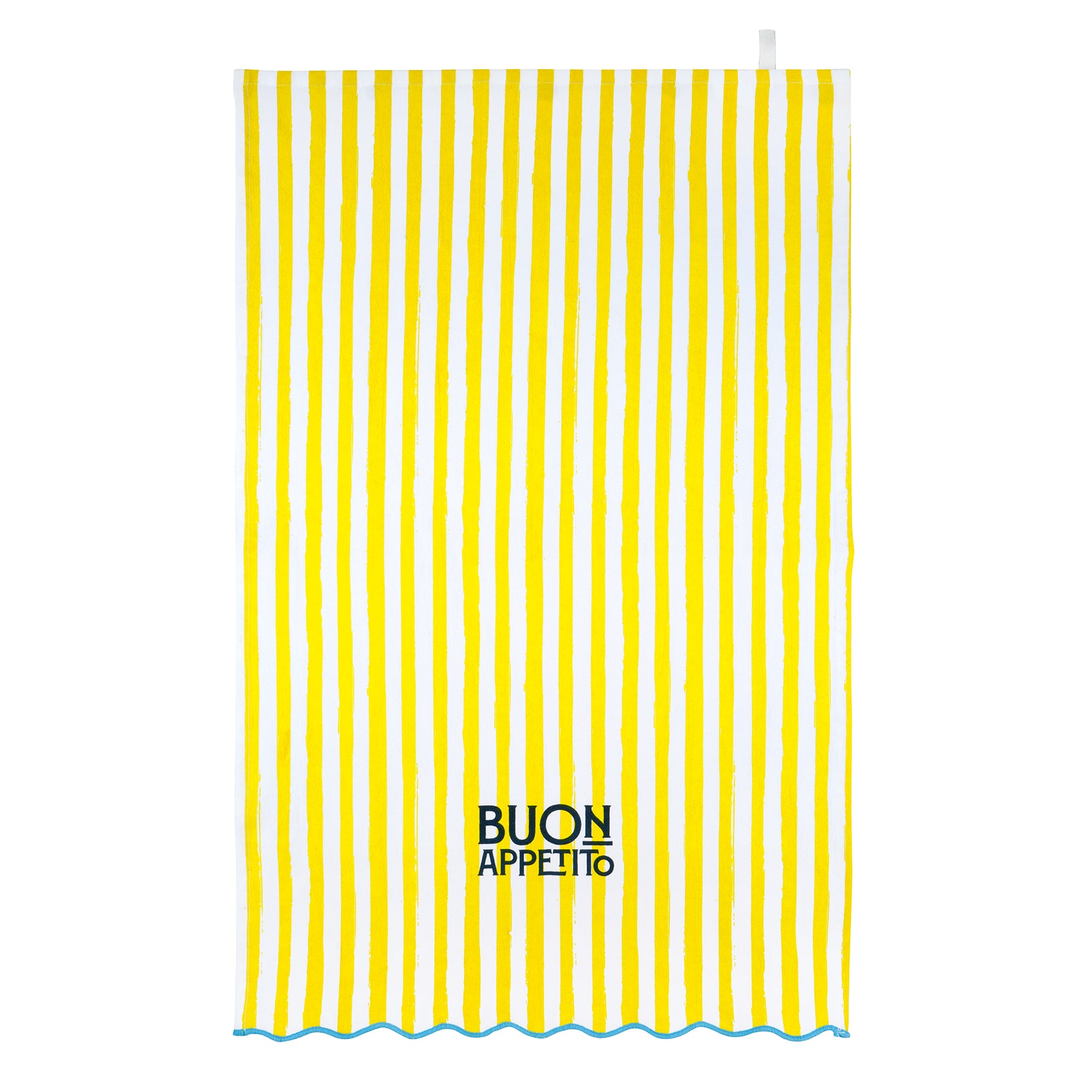 Yellow Stripes Buon Appetito Tea Towel by Makery™