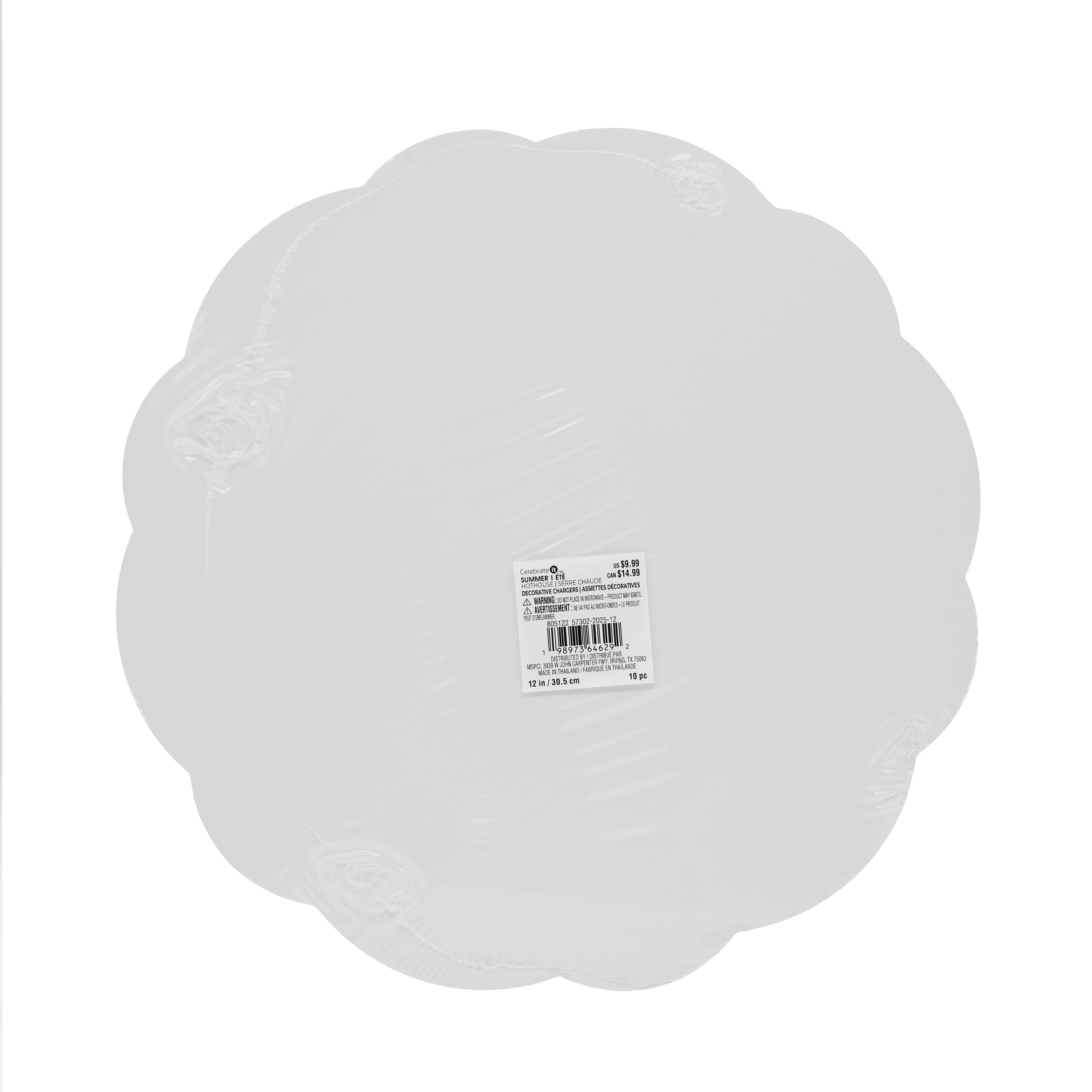 12" Hothouse Multicolor Decorative Chargers, 10ct. by Celebrate It™