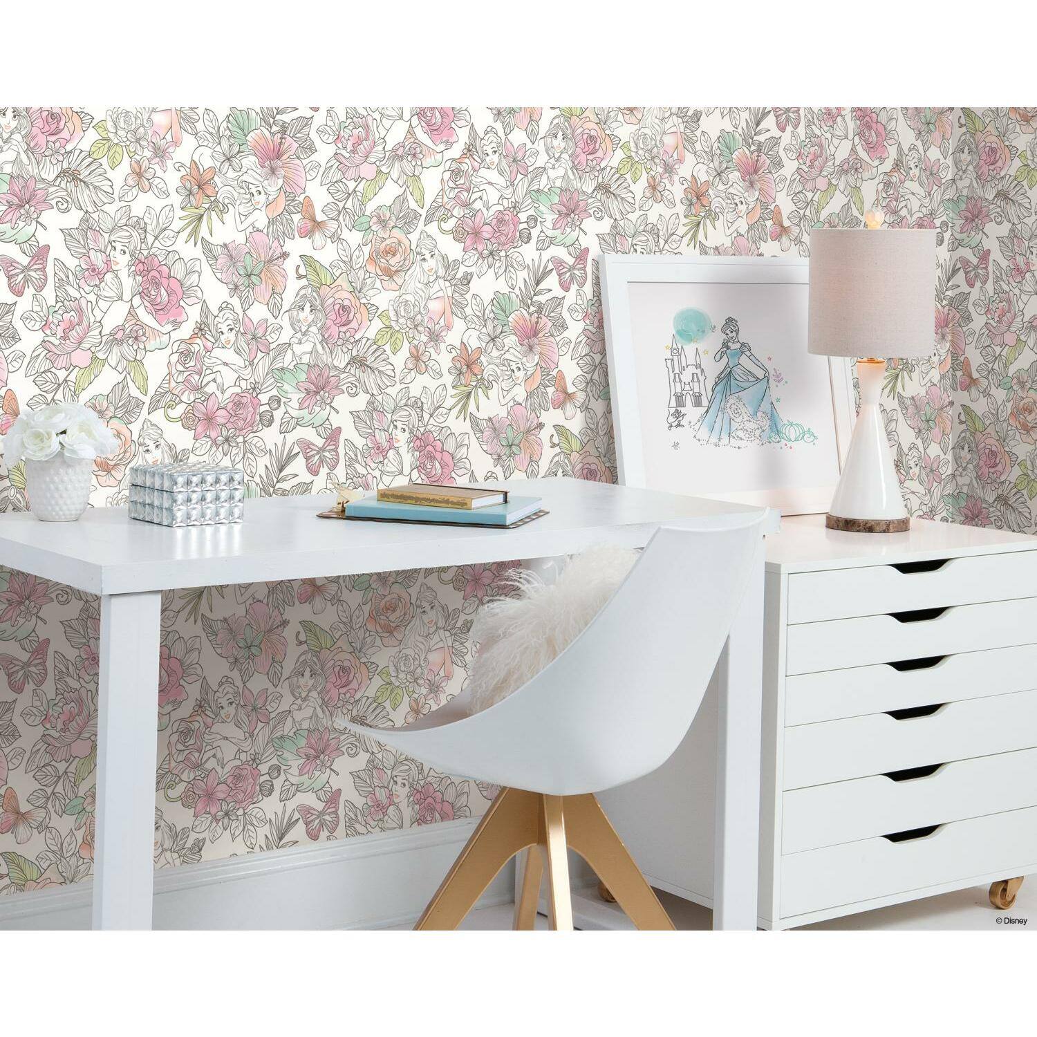 RoomMates Disney Princess Floral Peel & Stick Wallpaper