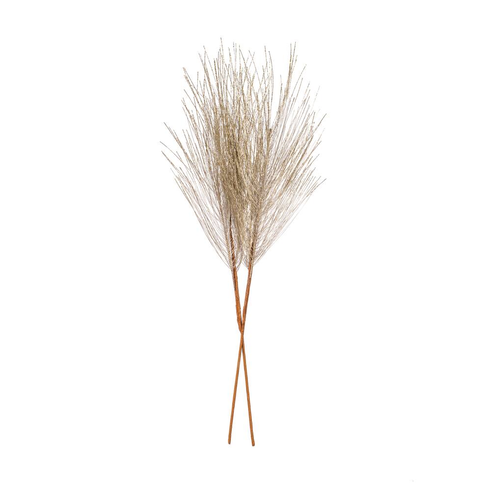 Vickerman 24" Artificial Champagne Metallic Pine Needle Christmas Sprays, 2ct.
