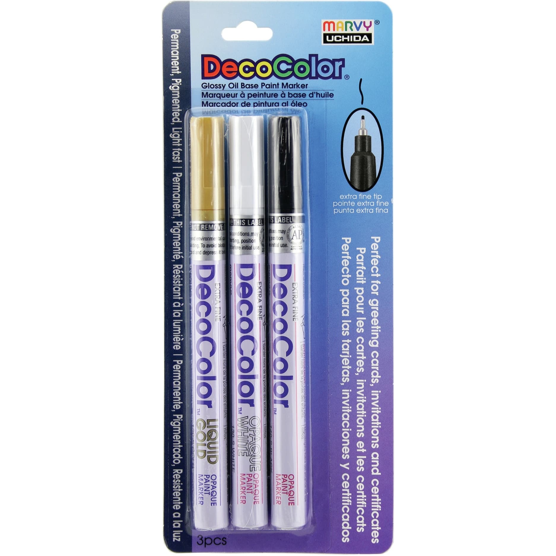 DecoColor® Extra Fine Tip 3 Color Marker Set