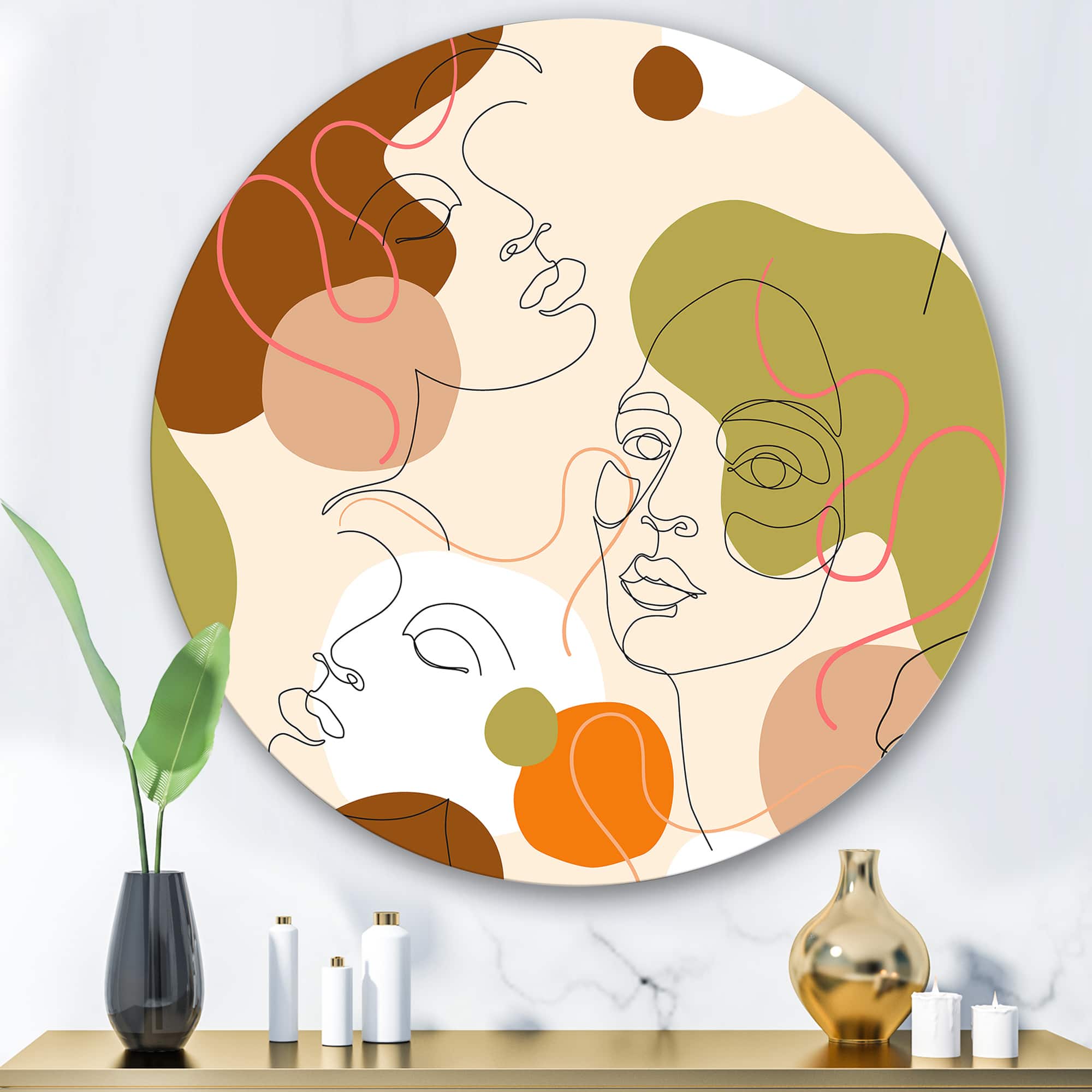Designart - One Line Portrait of Afro American Women III