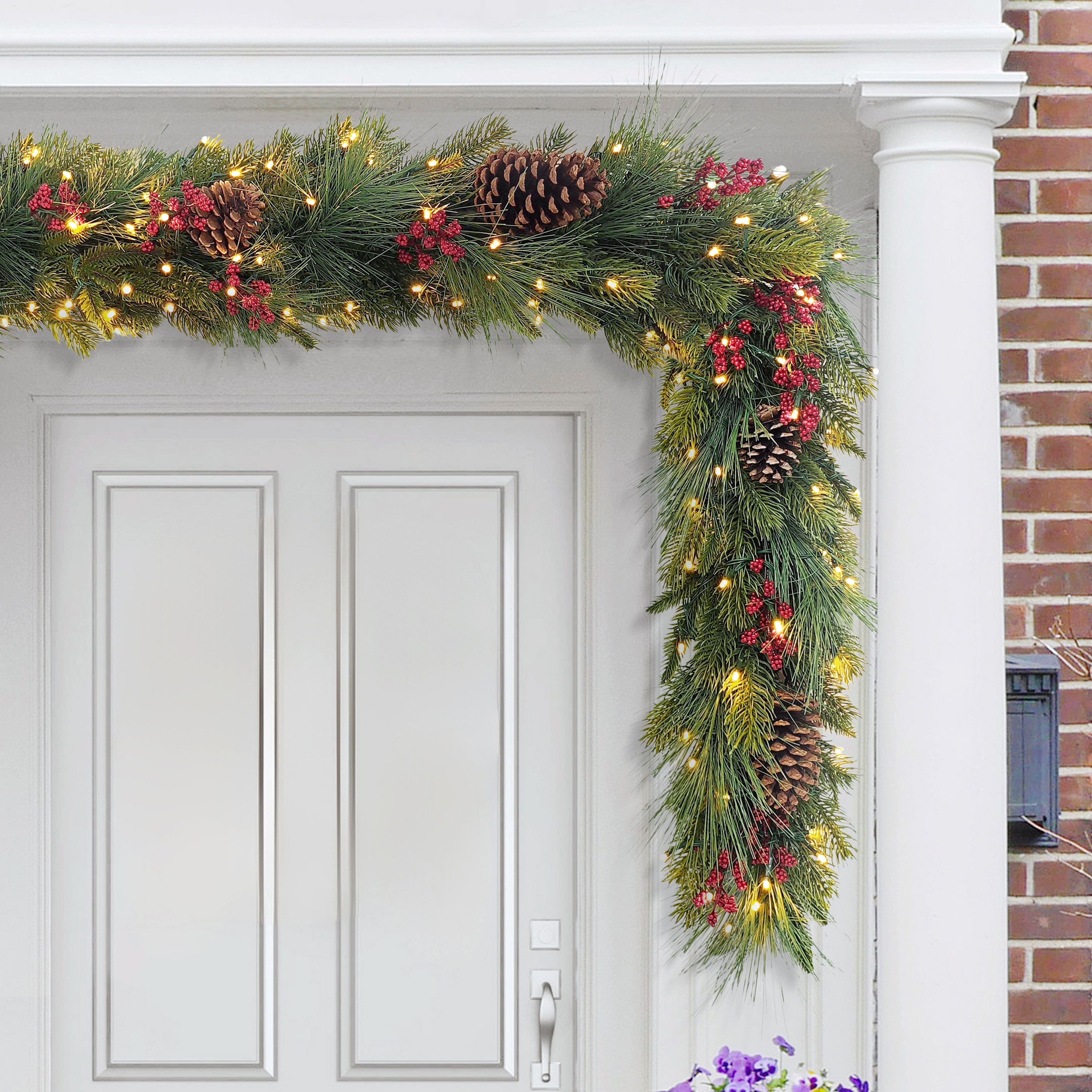 6ft.  Pre-Lit Artificial Adorned Christmas Garland