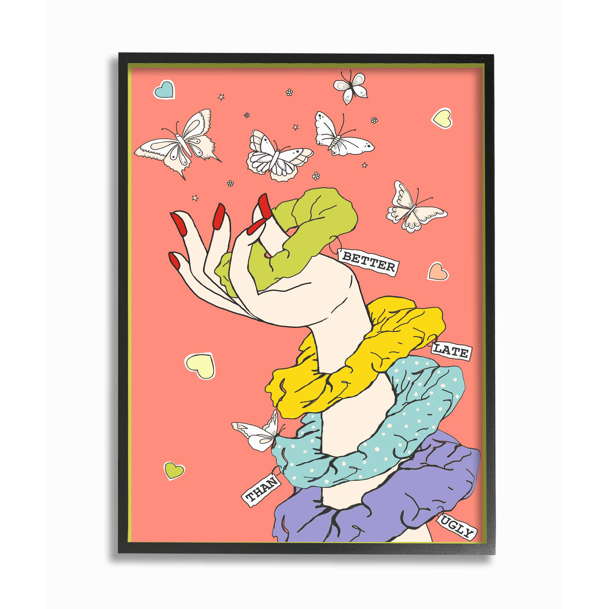 Stupell Industries Better Late Than Ugly Wall Accent with Frame
