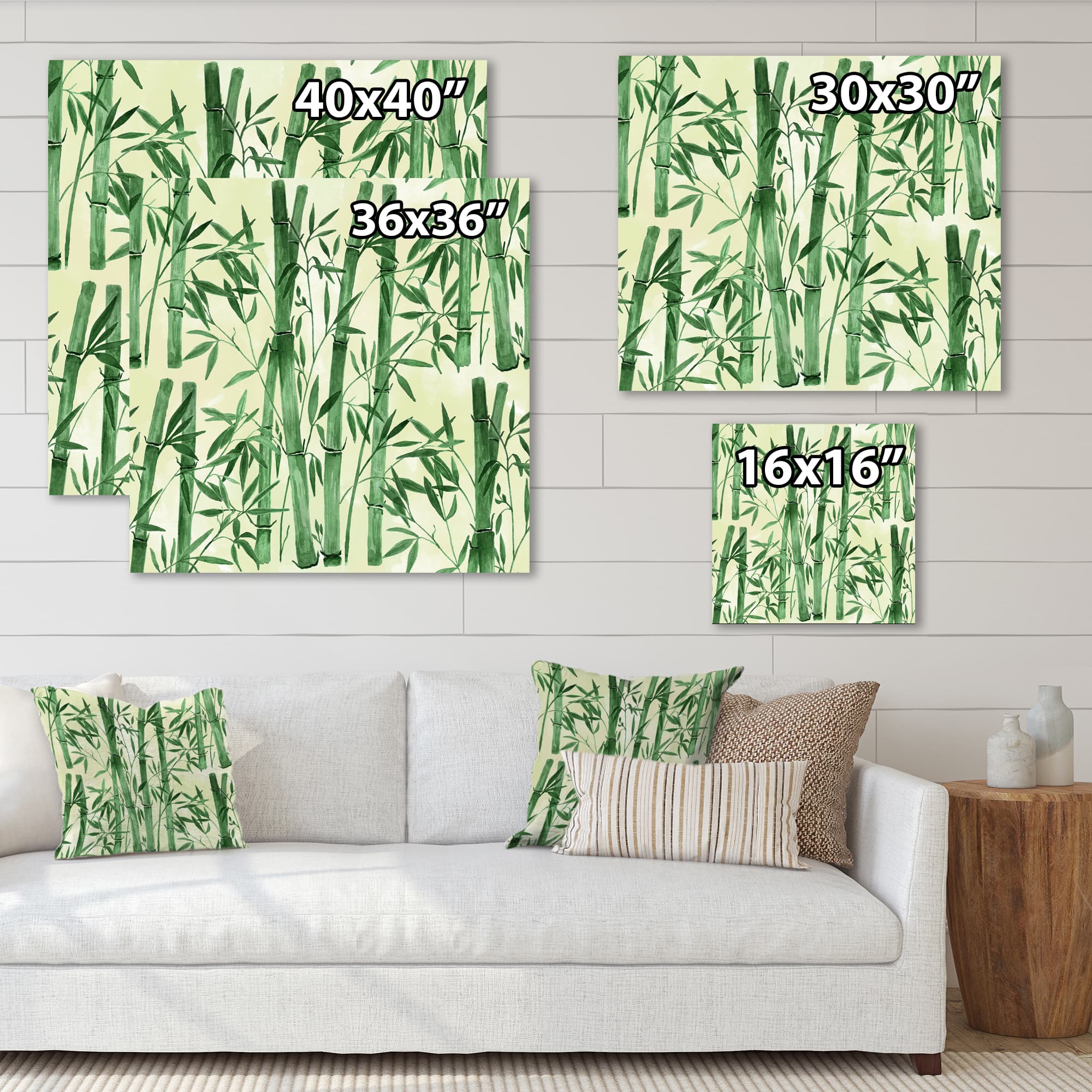 Designart - Bamboo Branches In The Forest I - Tropical Canvas Wall Art Print