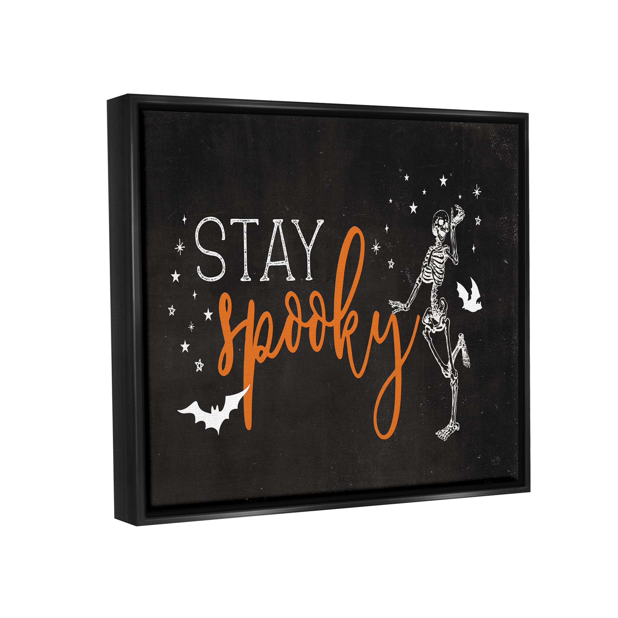 Stupell Industries Stay Spooky Skeleton Framed Floater Canvas Wall Art
