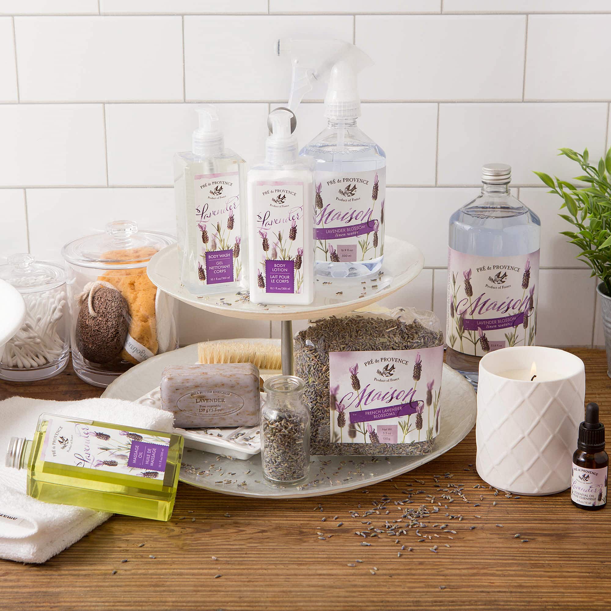 European Soaps Lavender Ceramic Jar Candle