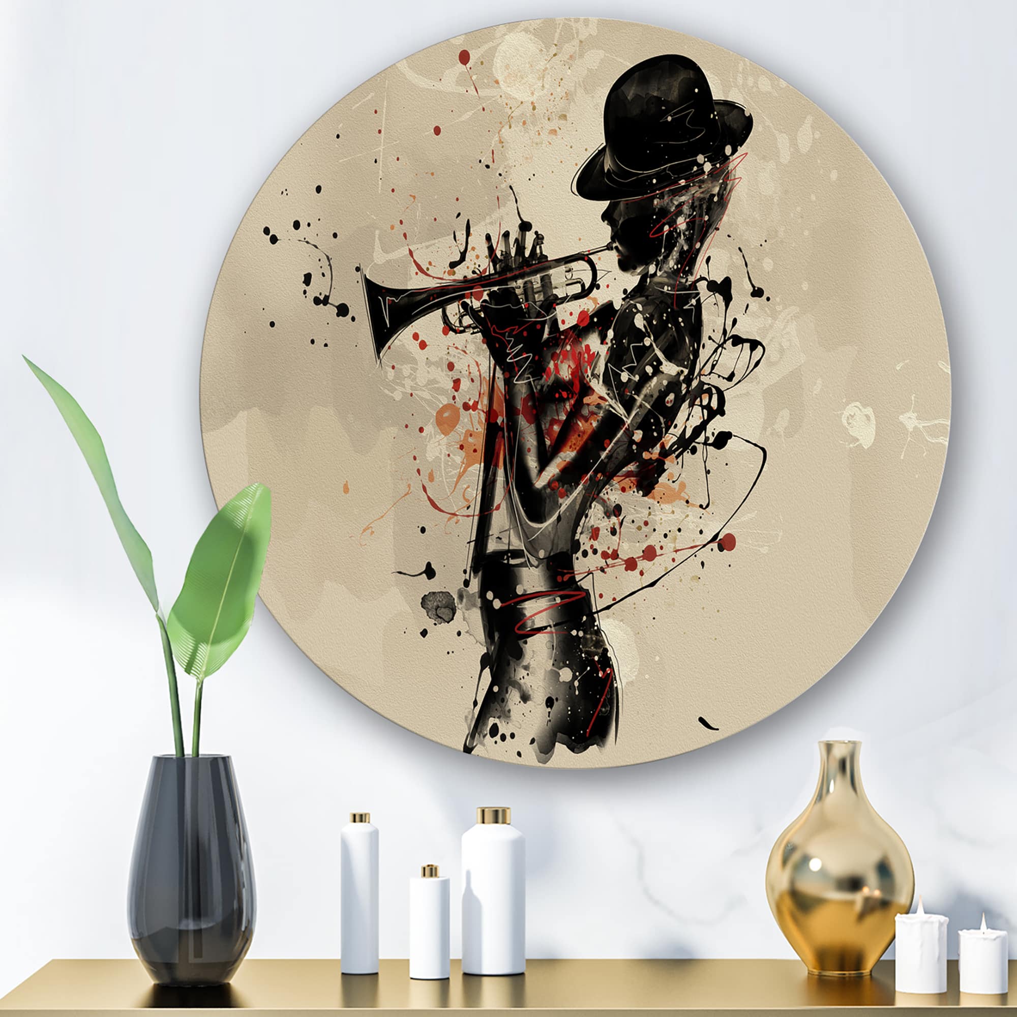 Designart - Woman Playing Jazz Trumpet