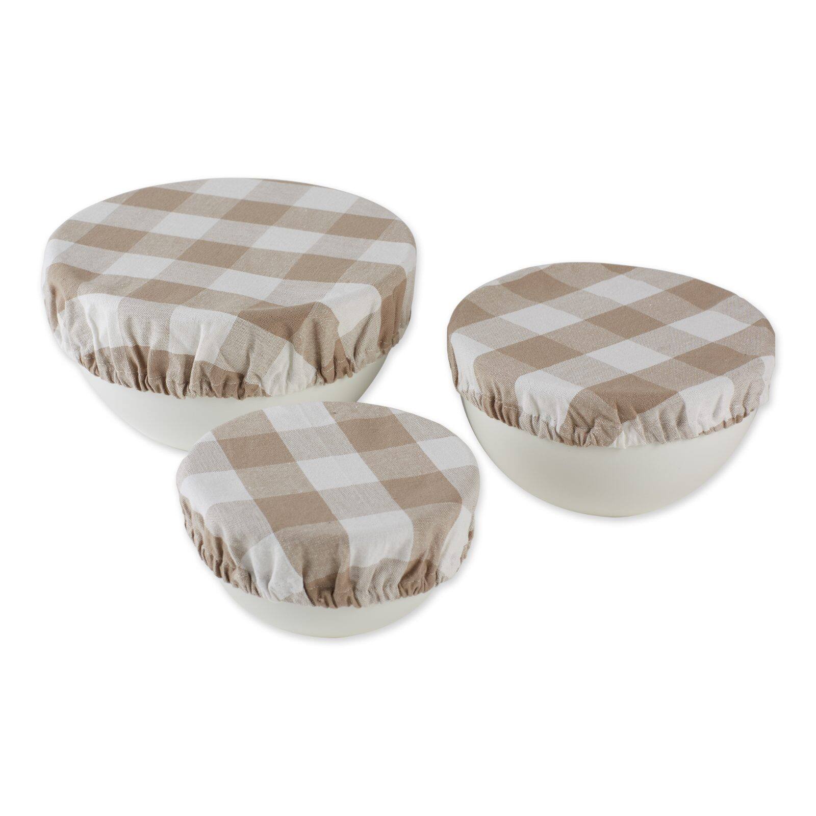 DII® Assorted Stone Buffalo Check Woven Dish Cover Set
